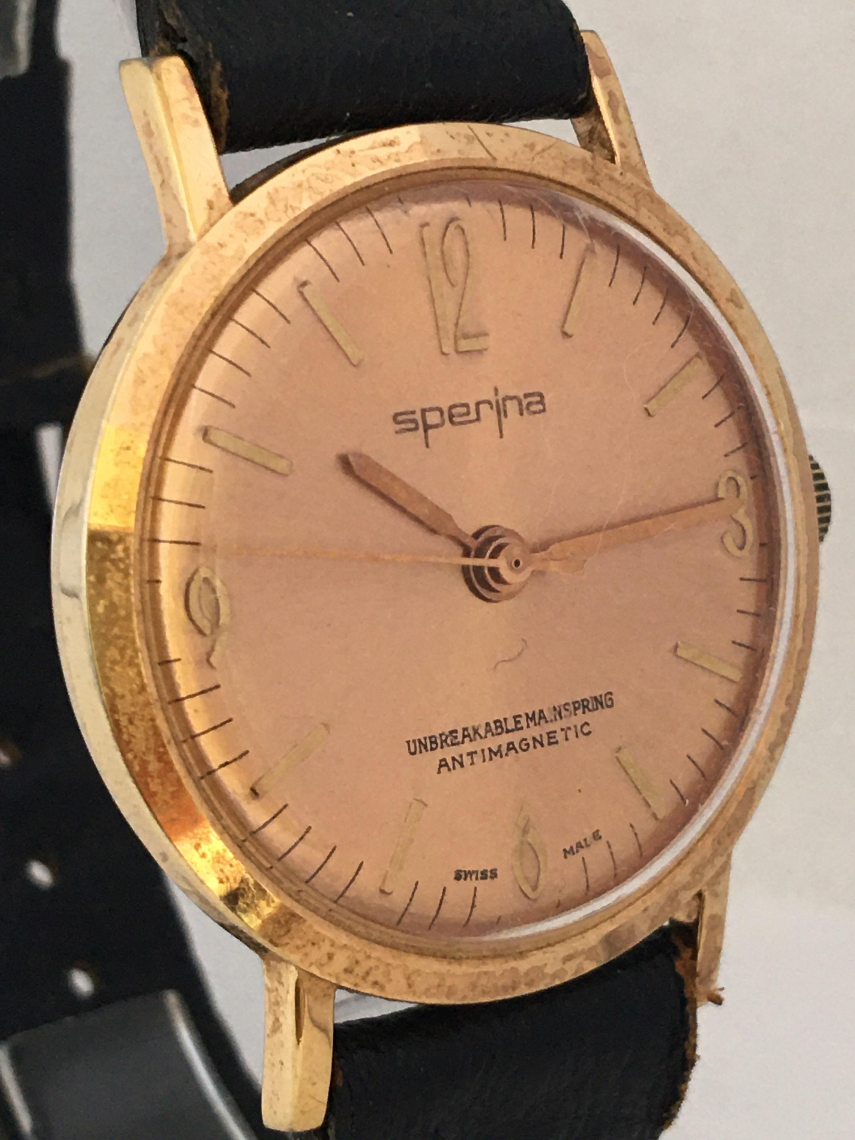Vintage 1960s Rose Gold-Plated Automatic Watch For Sale 5