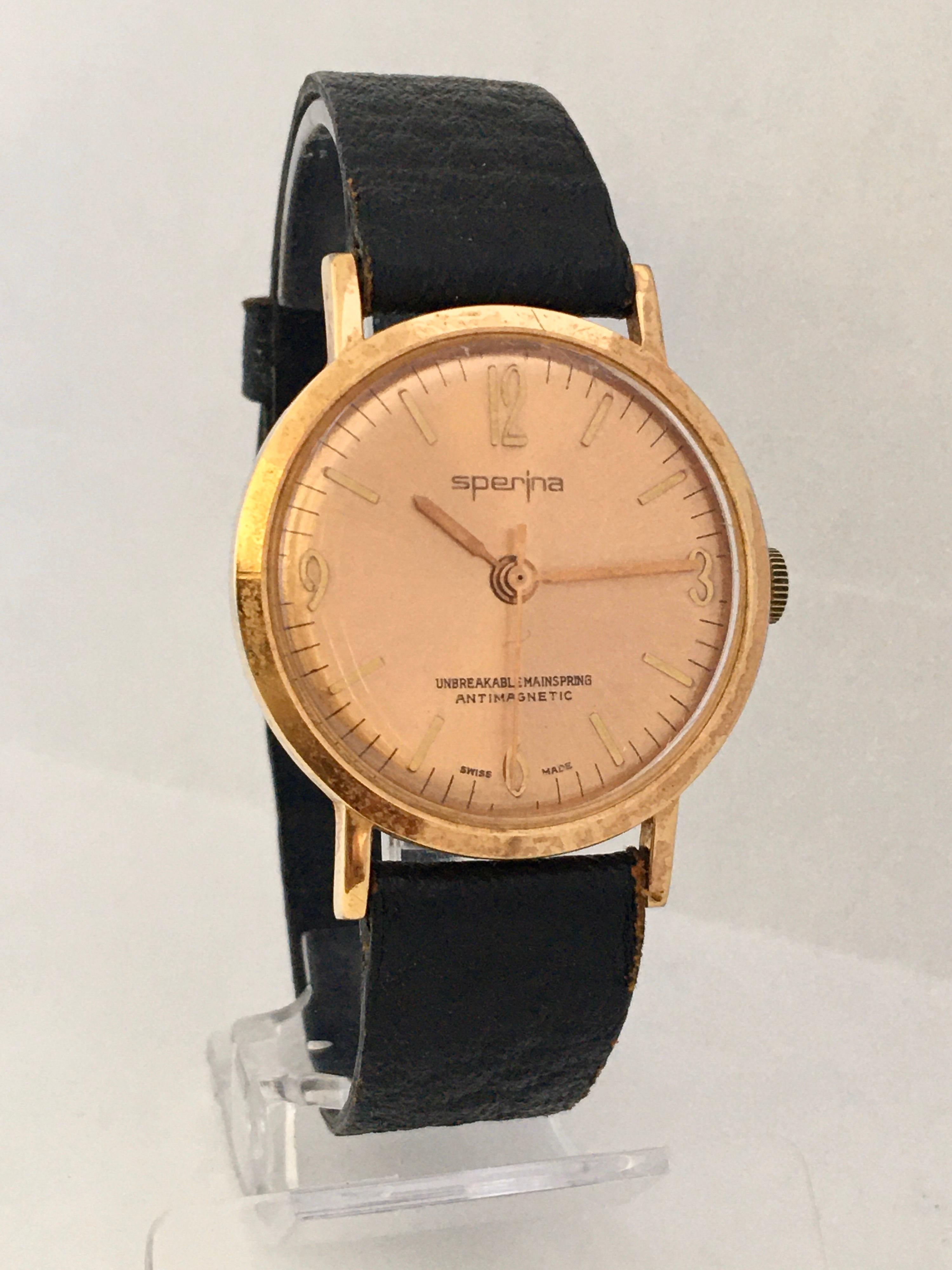 Vintage 1960s Rose Gold-Plated Automatic Watch For Sale 6