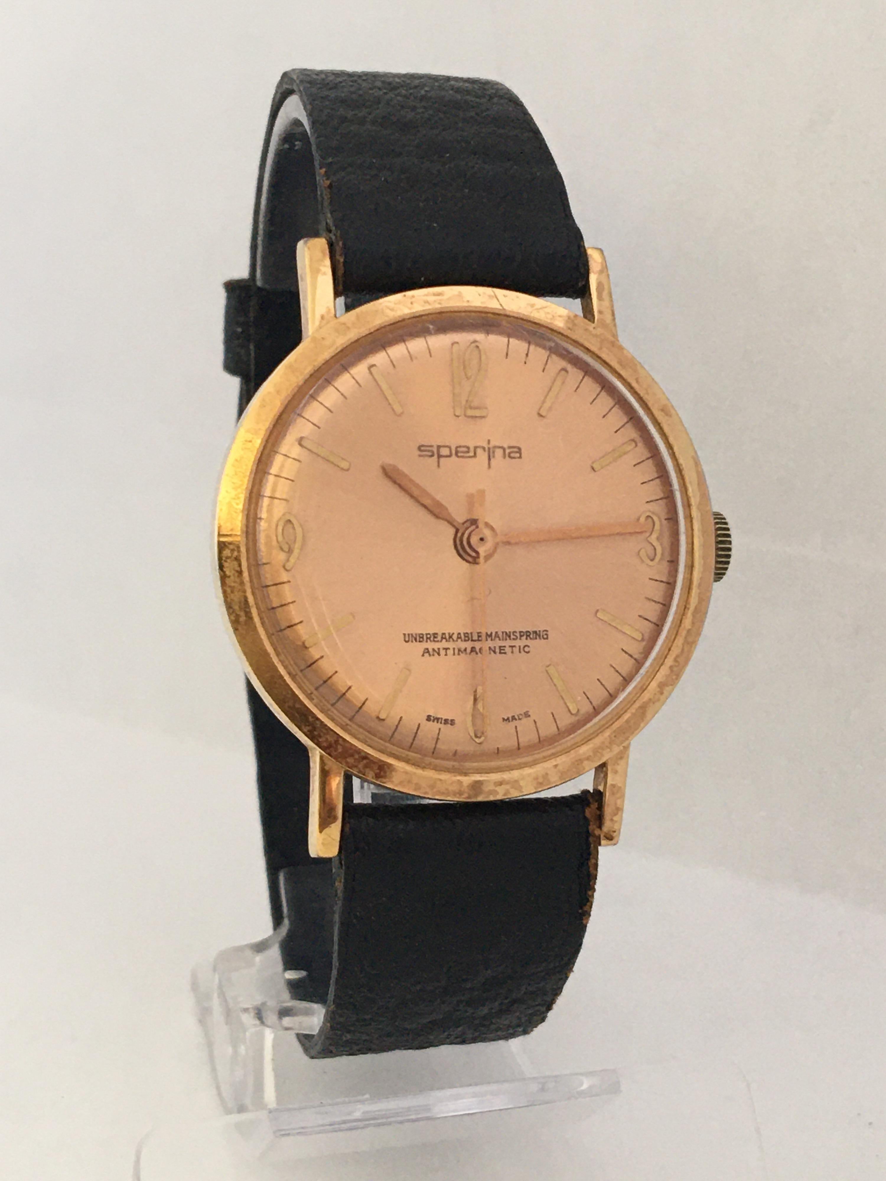 Vintage 1960s Rose Gold-Plated Automatic Watch For Sale 7