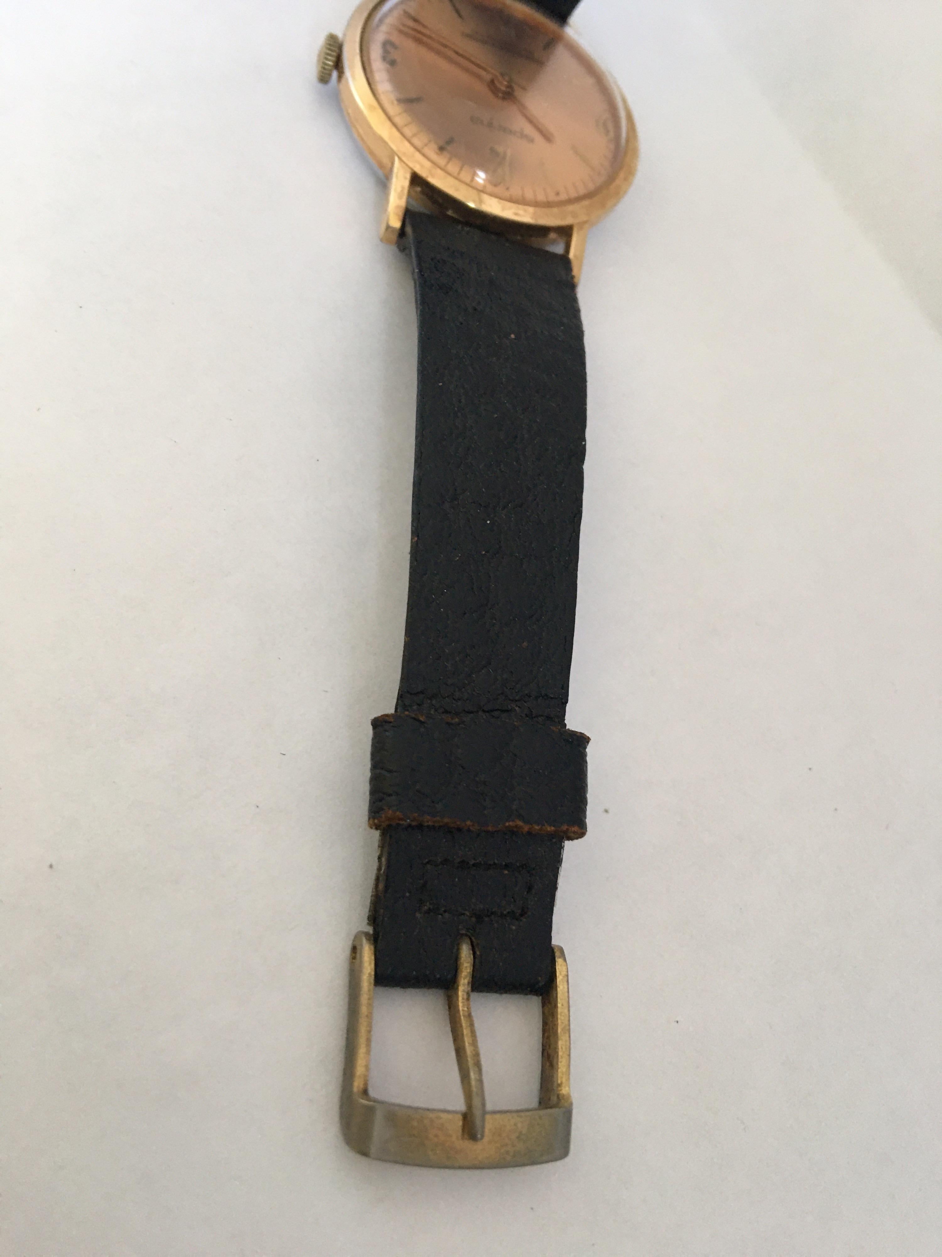 Vintage 1960s Rose Gold-Plated Automatic Watch For Sale 1