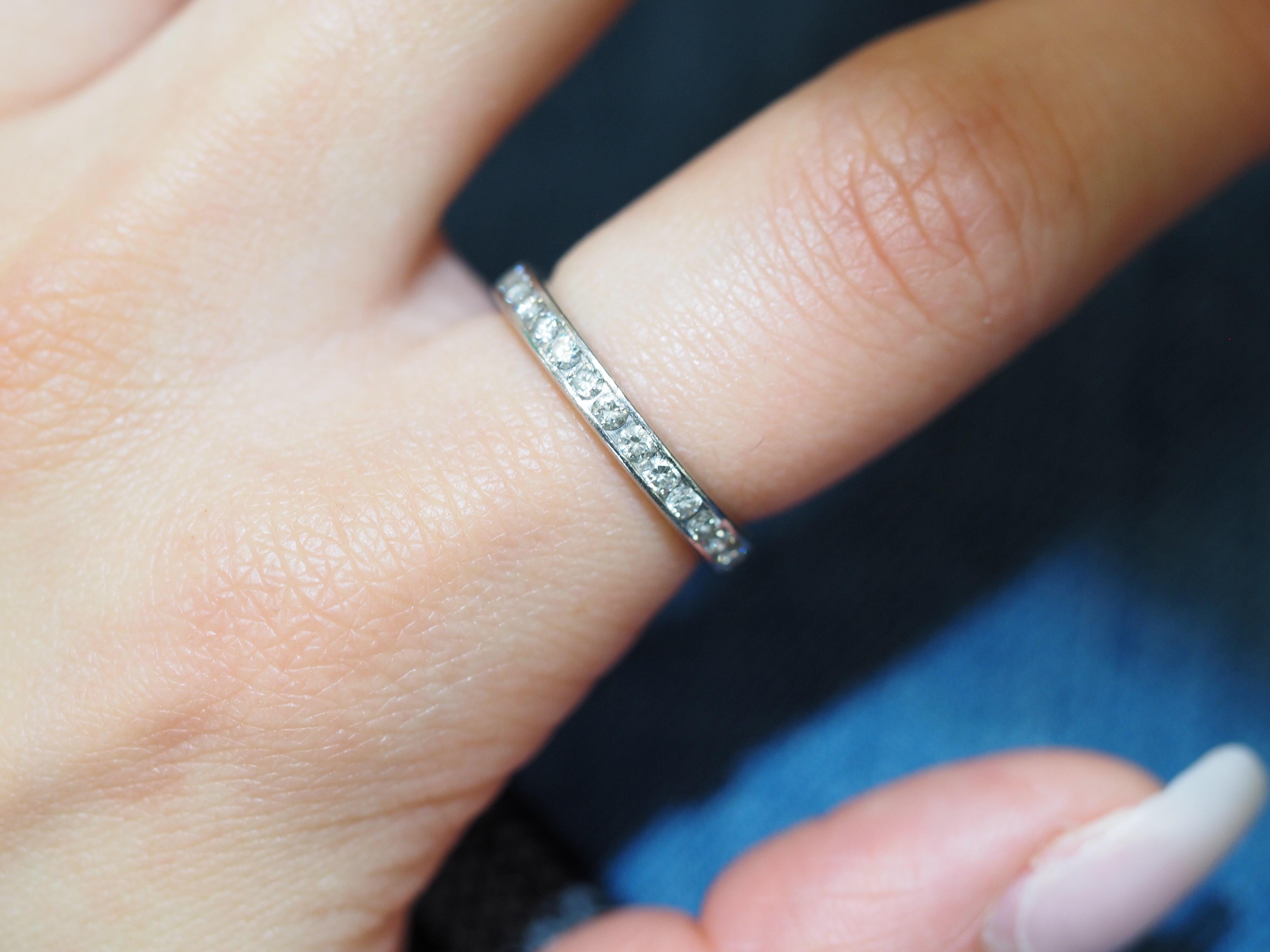 Women's or Men's Vintage 1960s Round Diamond Eternity Band For Sale