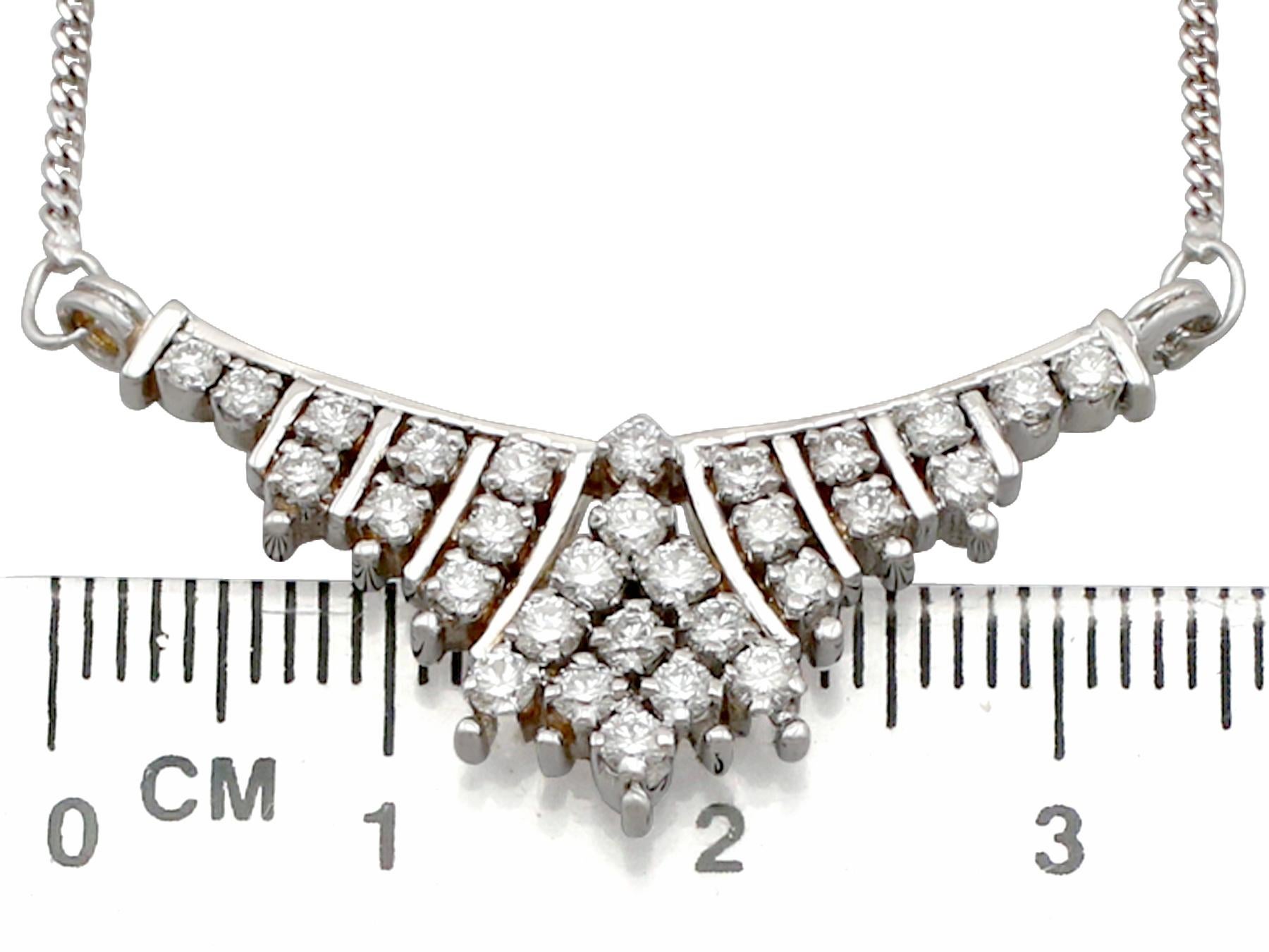 Men's Vintage 1960s Russian 1.02 Carat Diamond White Gold Necklace