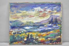 Vintage 1960s Samuel Heller "Mountain Landscape" Oil on Canvas Painting, Signed