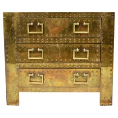 Vintage 1960s Sarreid Spain Brass and Copper Chest of Drawers