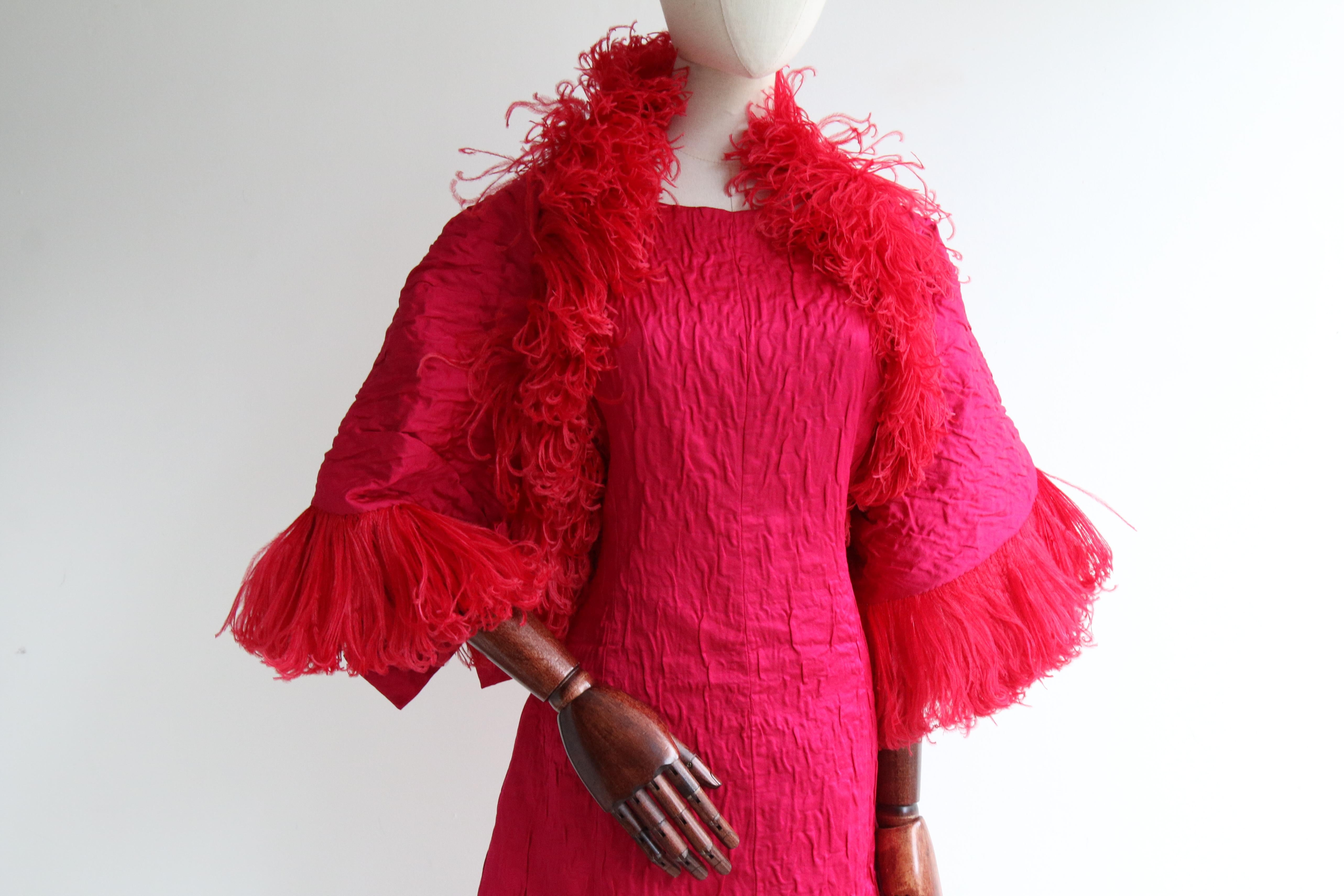 Vintage 1960's Satin Matelasse Dress, Capelet & Shoe Set UK 12 US 8 For Sale 8