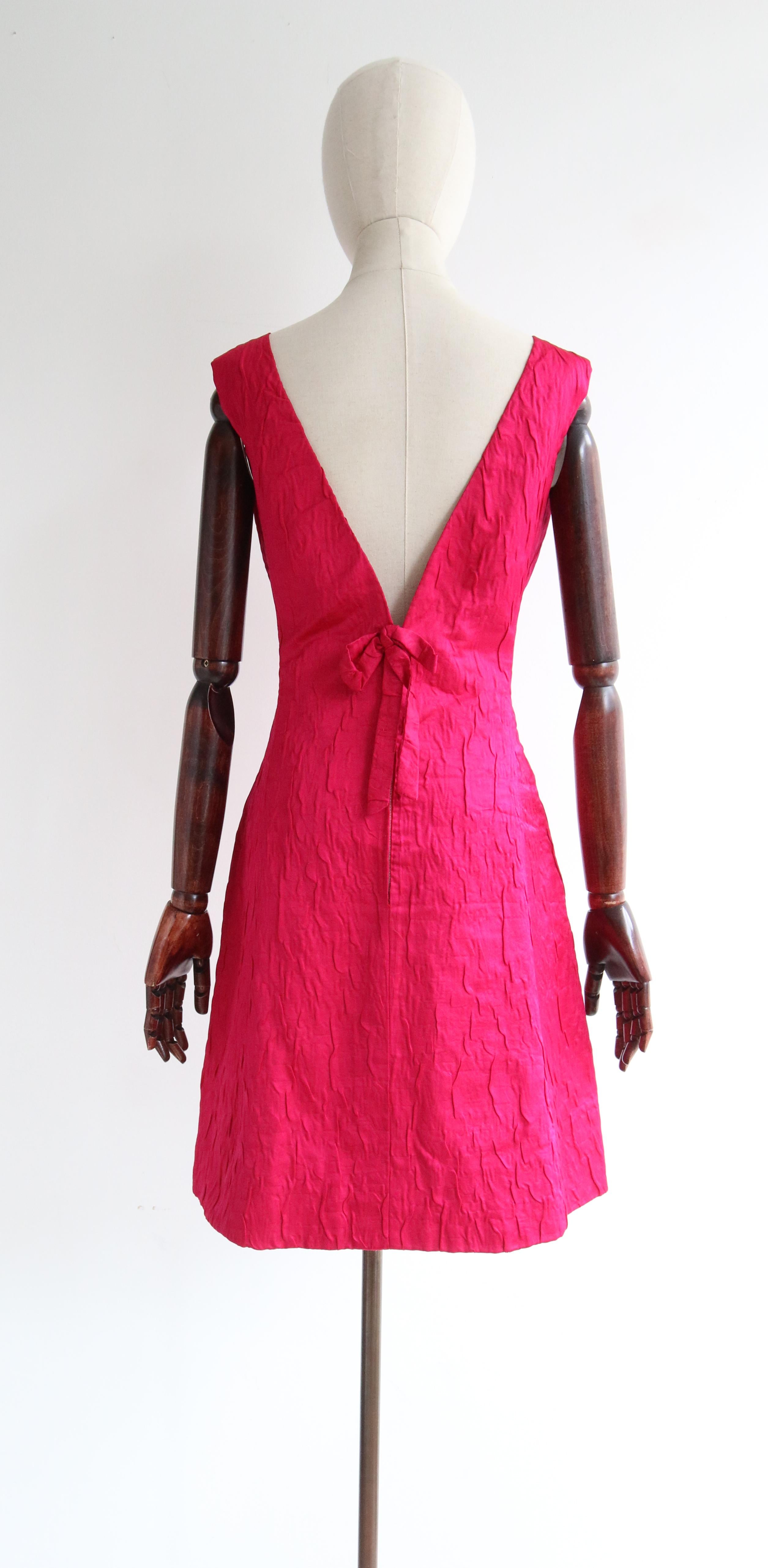Vintage 1960's Satin Matelasse Dress, Capelet & Shoe Set UK 12 US 8 For Sale 3
