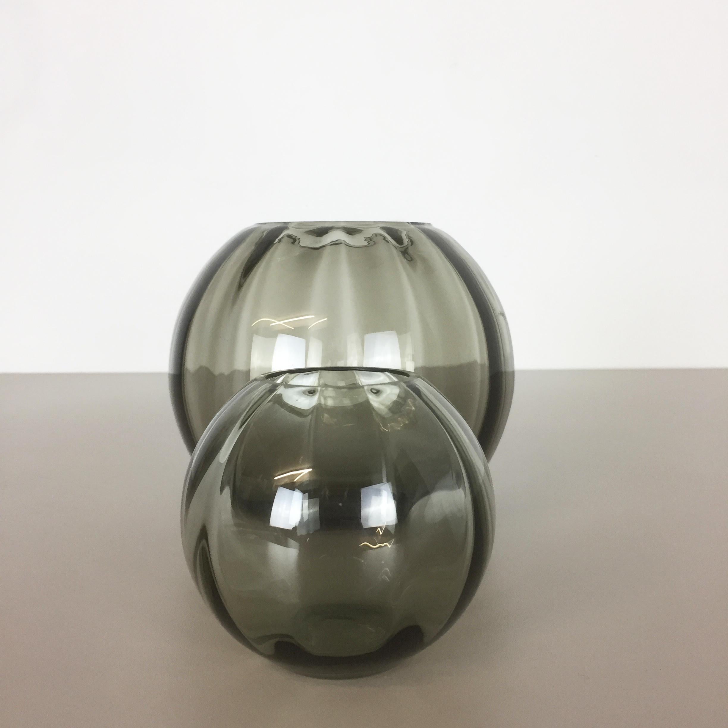 Vintage 1960s Set of 2 Ball Vases Turmaline by Wilhelm Wagenfeld for WMF Germany 4