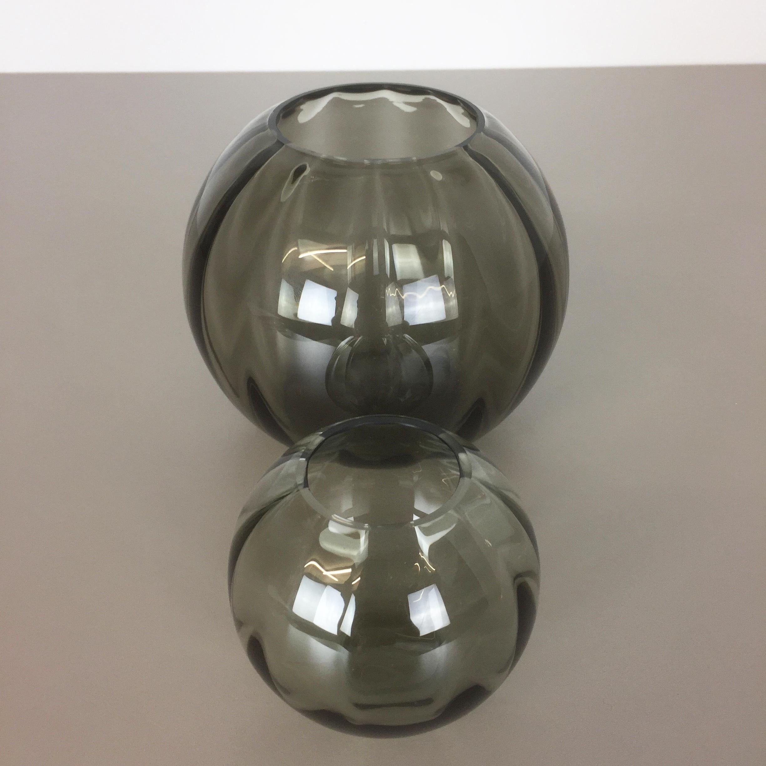 Vintage 1960s Set of 2 Ball Vases Turmaline by Wilhelm Wagenfeld for WMF Germany 5