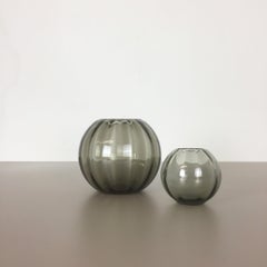 Vintage 1960s Set of 2 Ball Vases Turmaline by Wilhelm Wagenfeld for WMF Germany