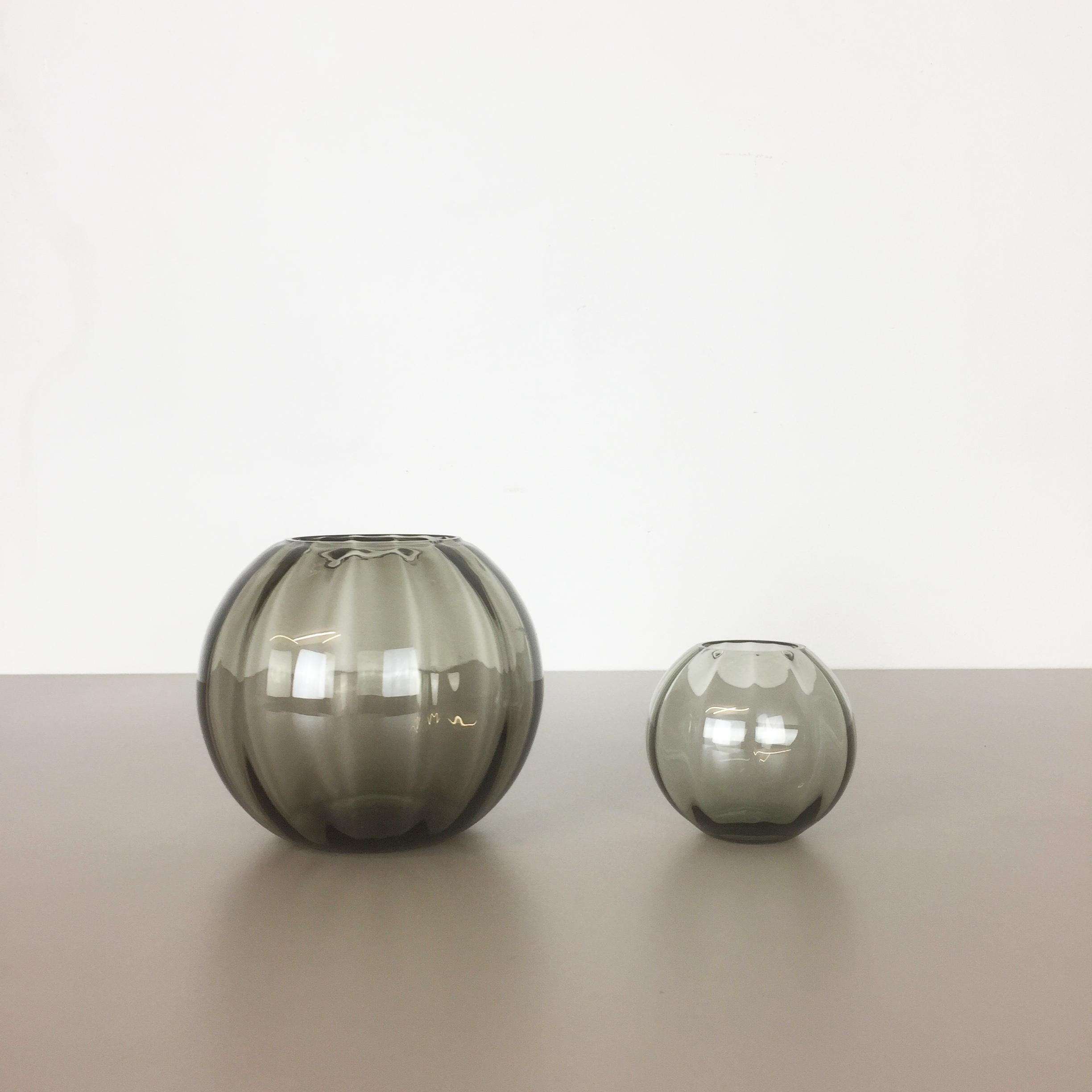 Mid-Century Modern Vintage 1960s Set of 2 Ball Vases Turmaline by Wilhelm Wagenfeld for WMF Germany