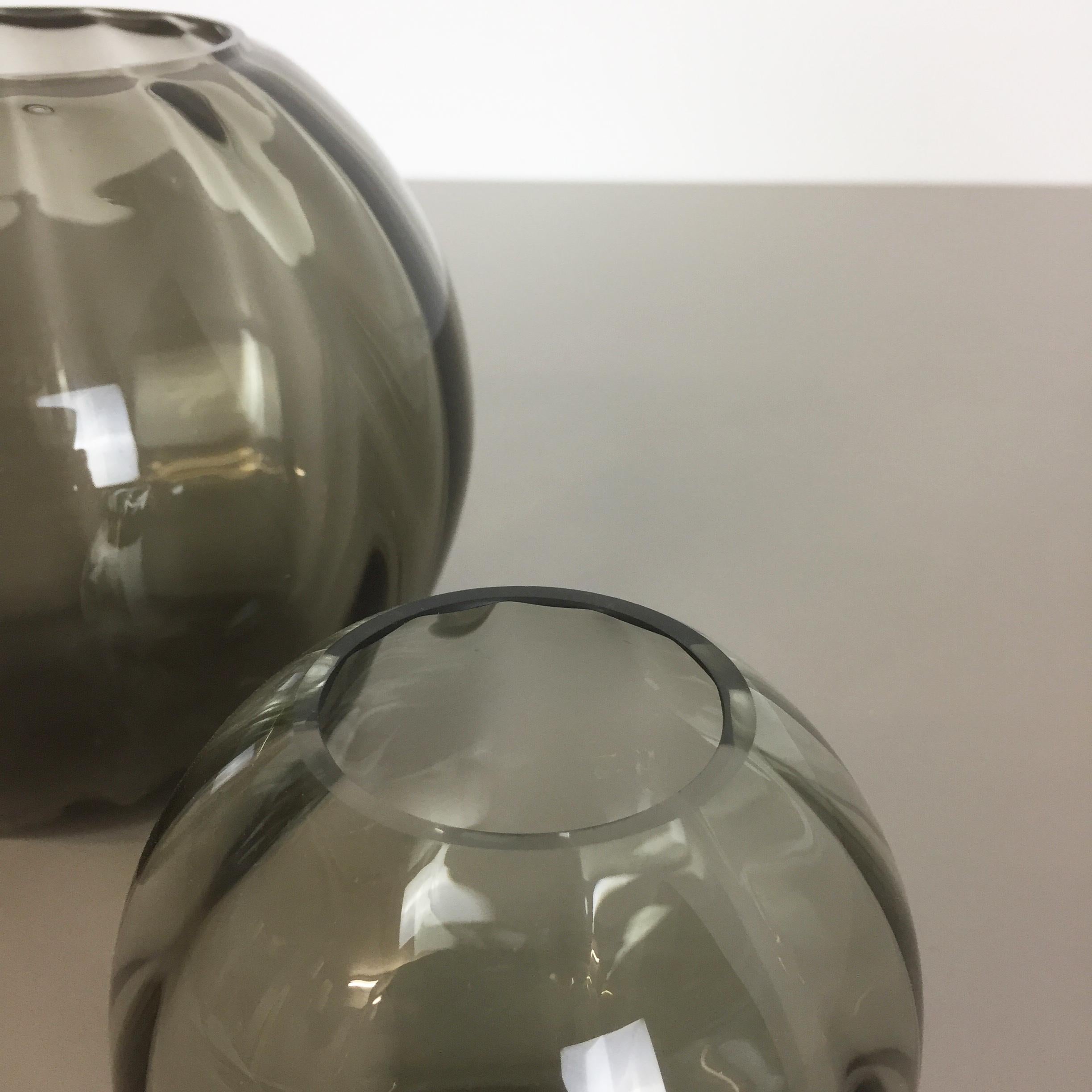 Mid-20th Century Vintage 1960s Set of 2 Ball Vases Turmaline by Wilhelm Wagenfeld for WMF Germany