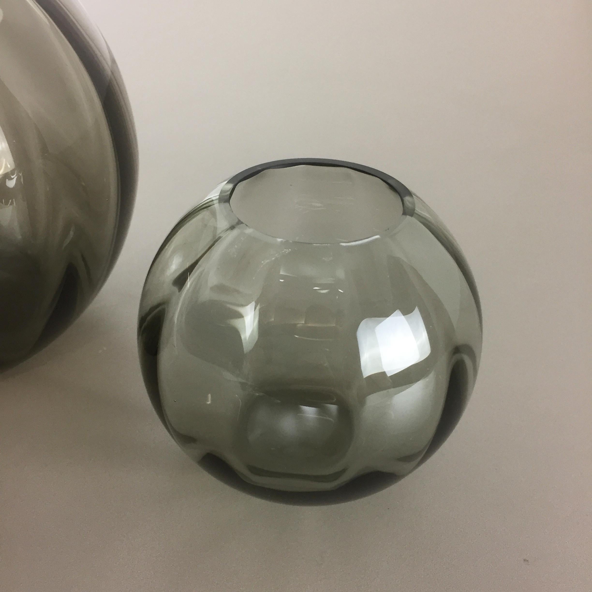 Vintage 1960s Set of 2 Ball Vases Turmaline by Wilhelm Wagenfeld for WMF Germany 2