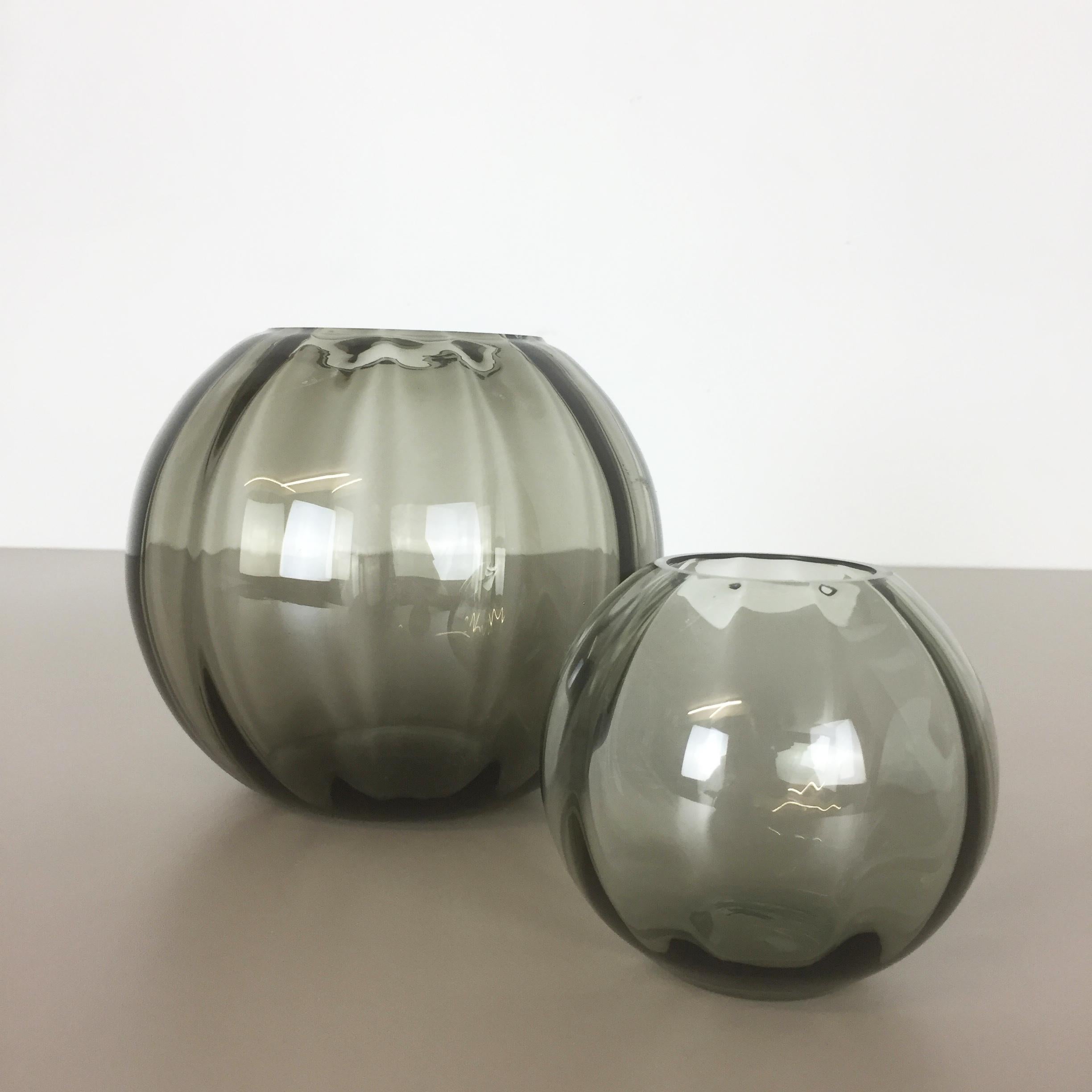 Vintage 1960s Set of 2 Ball Vases Turmaline by Wilhelm Wagenfeld for WMF Germany 3