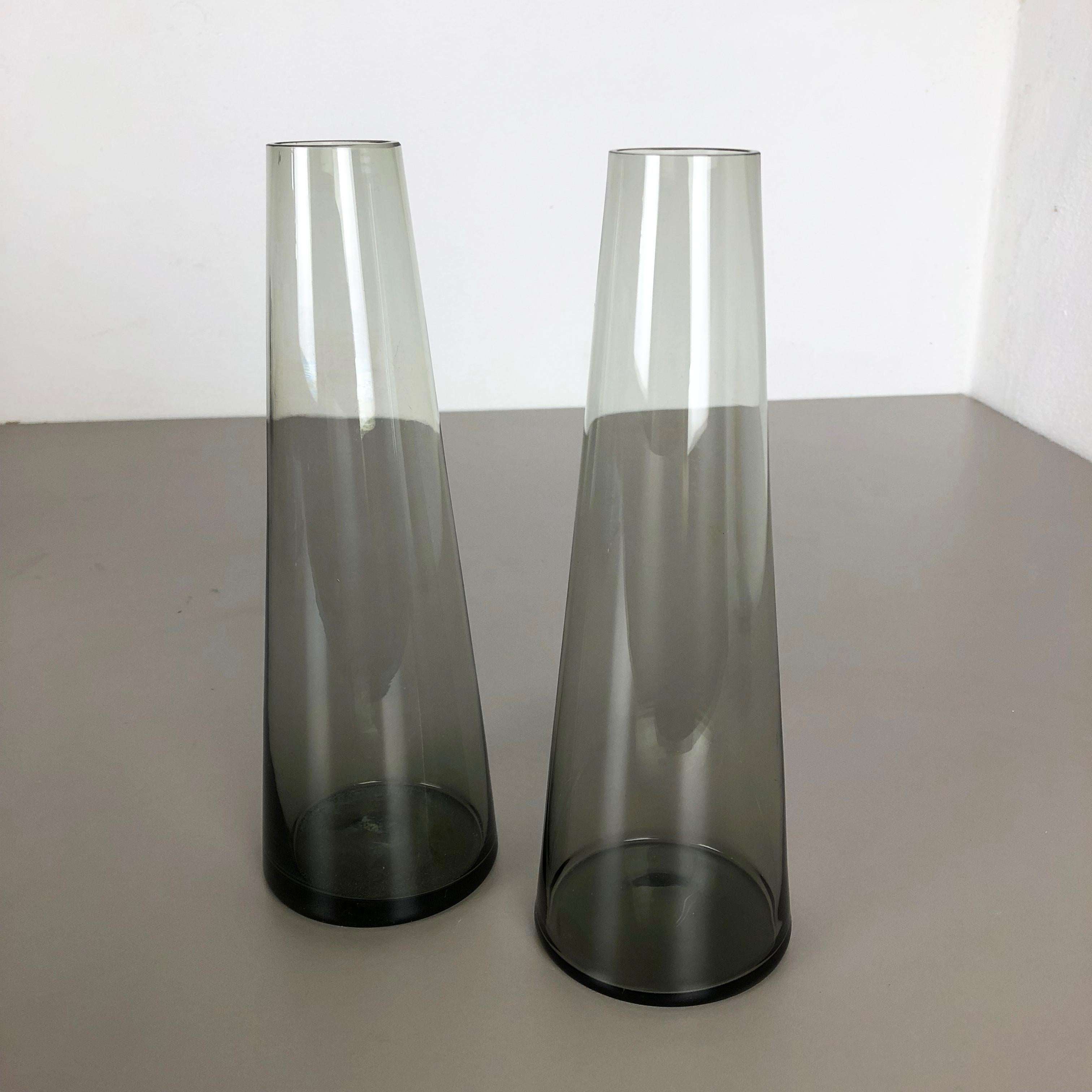 Vintage 1960s Set of 2 Turmalin Vases by Wilhelm Wagenfeld for WMF, Germany For Sale 4