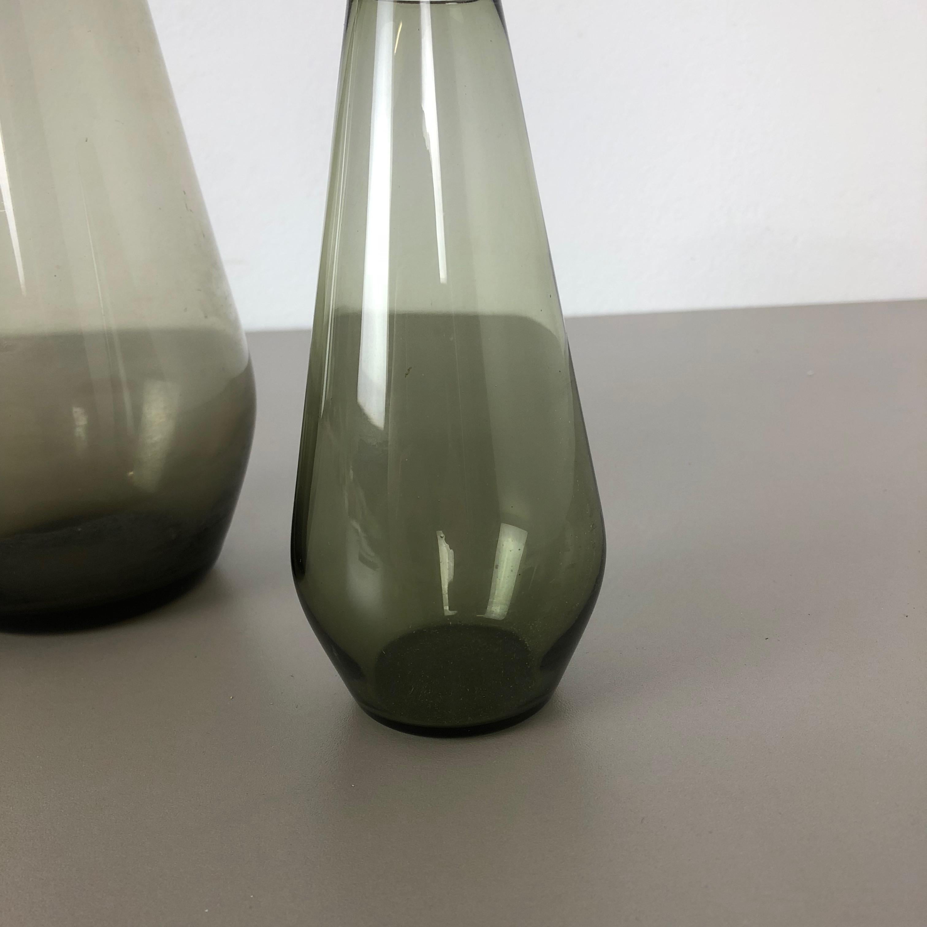Vintage 1960s Set of 2 Turmaline Vases by Wilhelm Wagenfeld for WMF, Germany For Sale 4