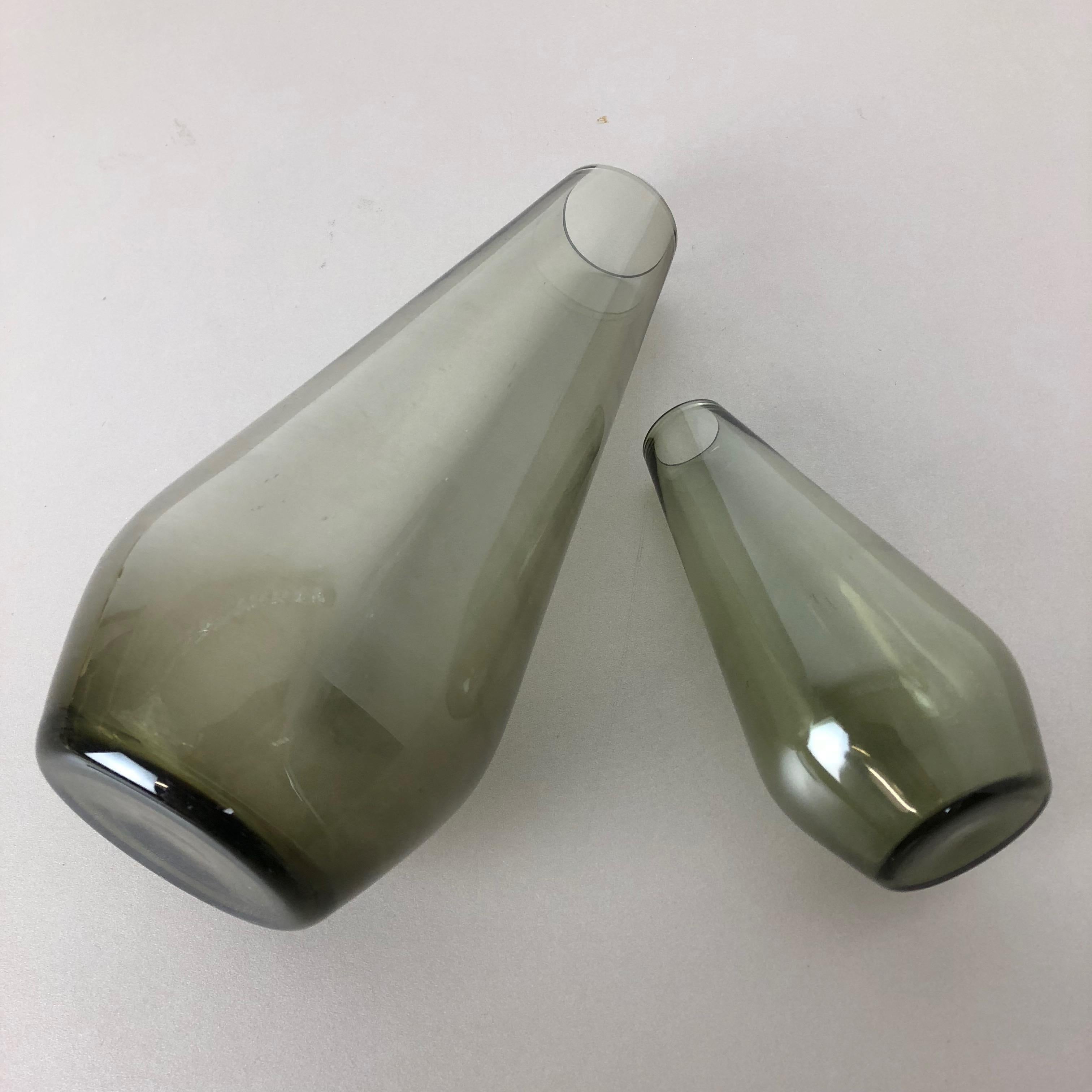 Vintage 1960s Set of 2 Turmaline Vases by Wilhelm Wagenfeld for WMF, Germany For Sale 5
