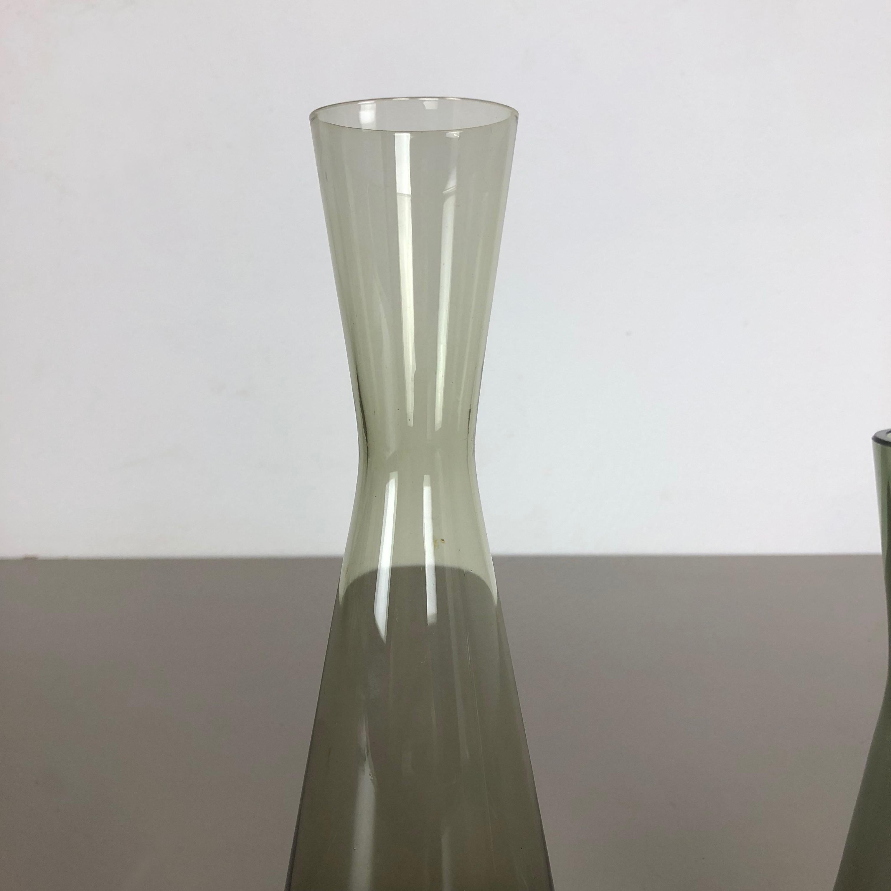 Mid-20th Century Vintage 1960s Set of 2 Turmalin Vases by Wilhelm Wagenfeld for WMF, Germany For Sale