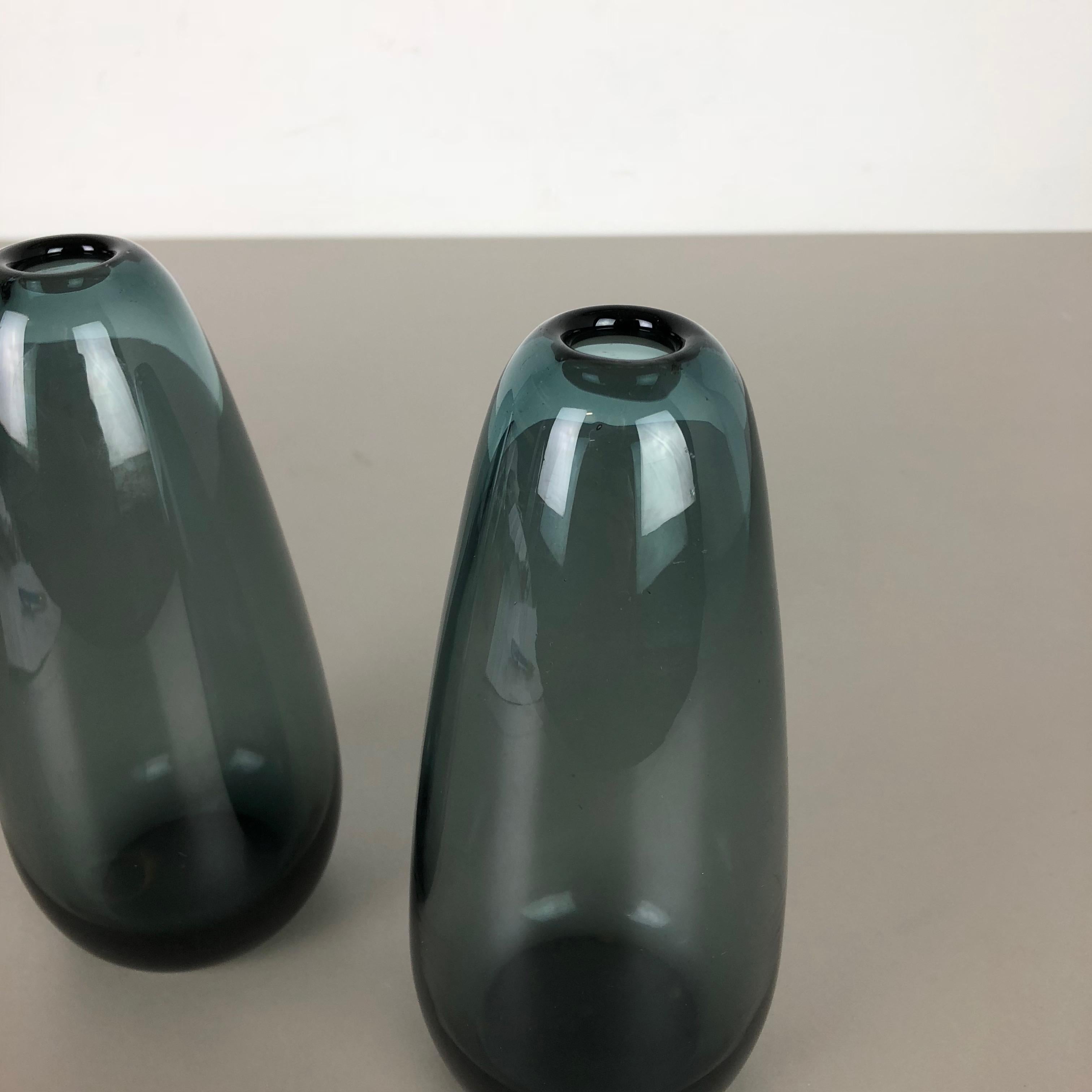 Mid-20th Century Vintage 1960s Set of 2 Turmalin Vases by Wilhelm Wagenfeld for WMF, Germany