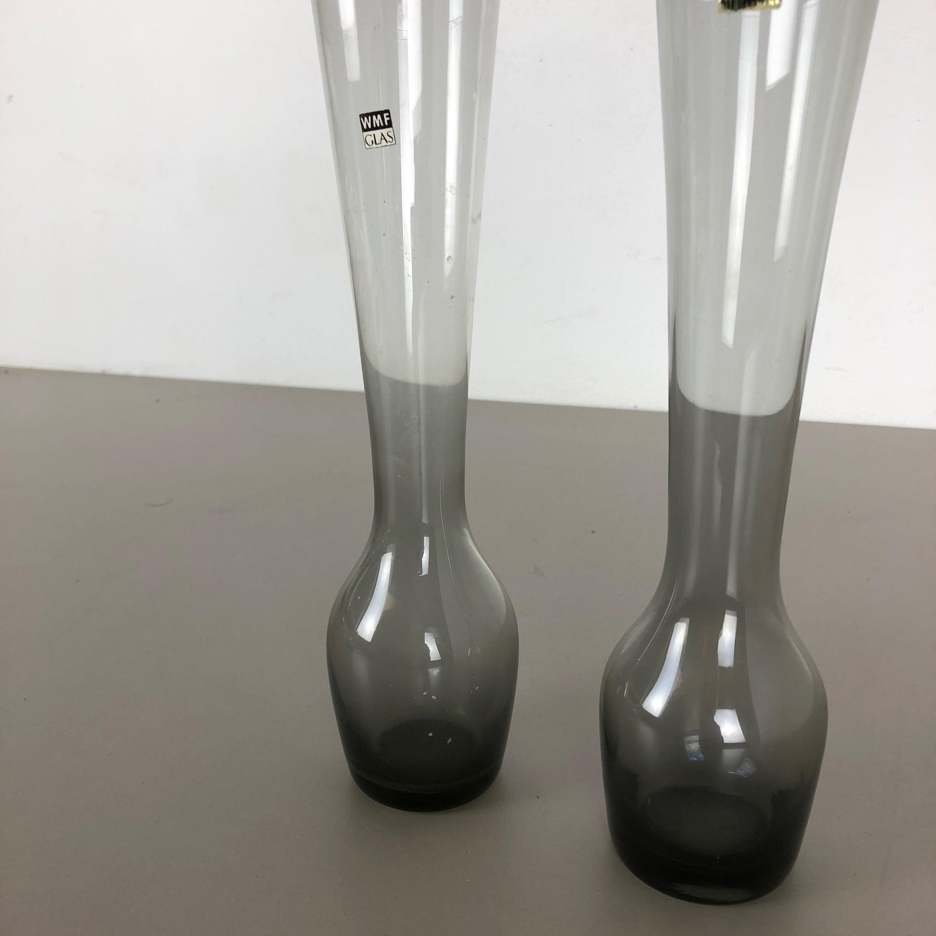 Mid-20th Century Vintage 1960s Set of 2 Turmalin Vases by Wilhelm Wagenfeld for WMF, Germany For Sale