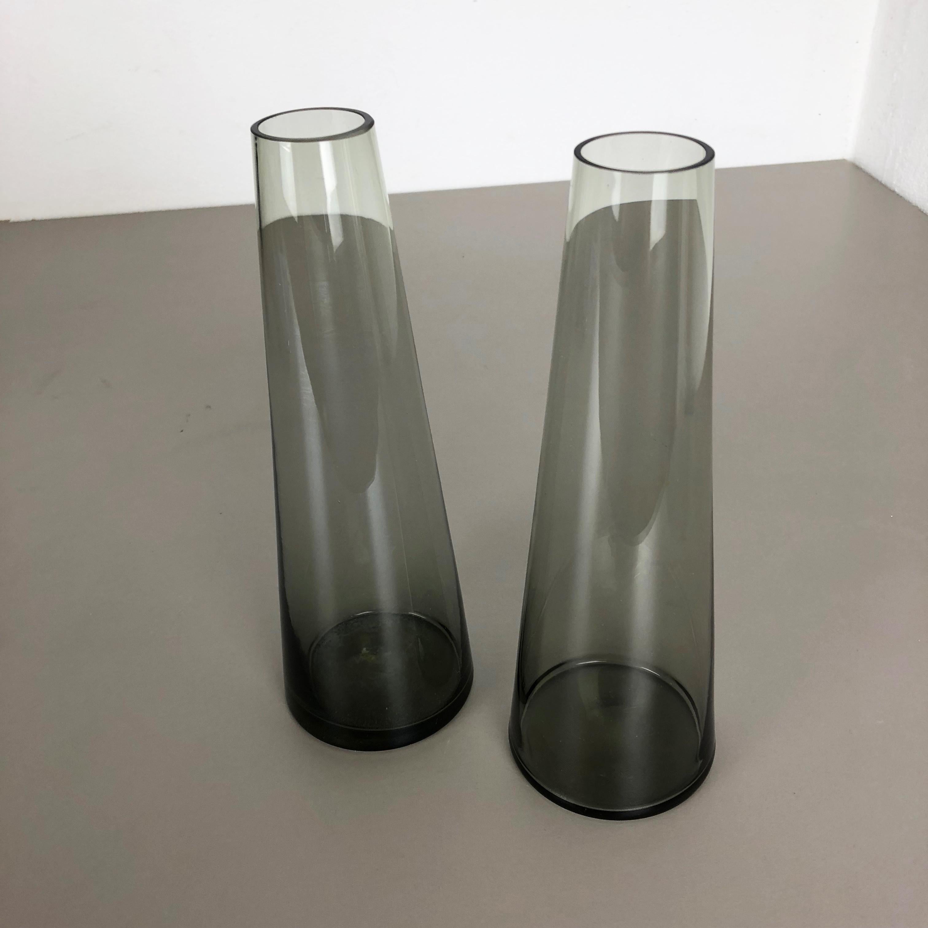 Vintage 1960s Set of 2 Turmalin Vases by Wilhelm Wagenfeld for WMF, Germany For Sale 3