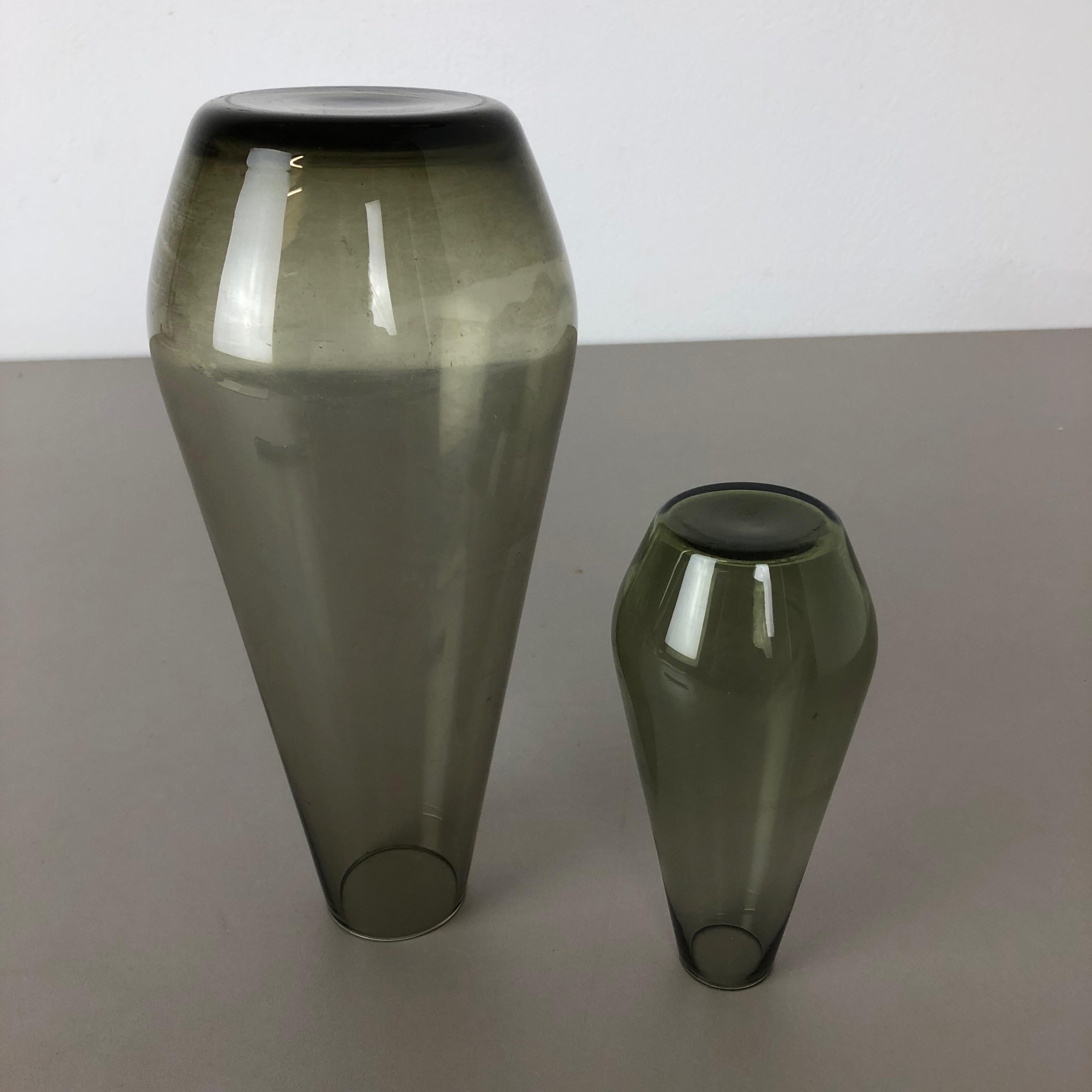 Vintage 1960s Set of 2 Turmaline Vases by Wilhelm Wagenfeld for WMF, Germany For Sale 3
