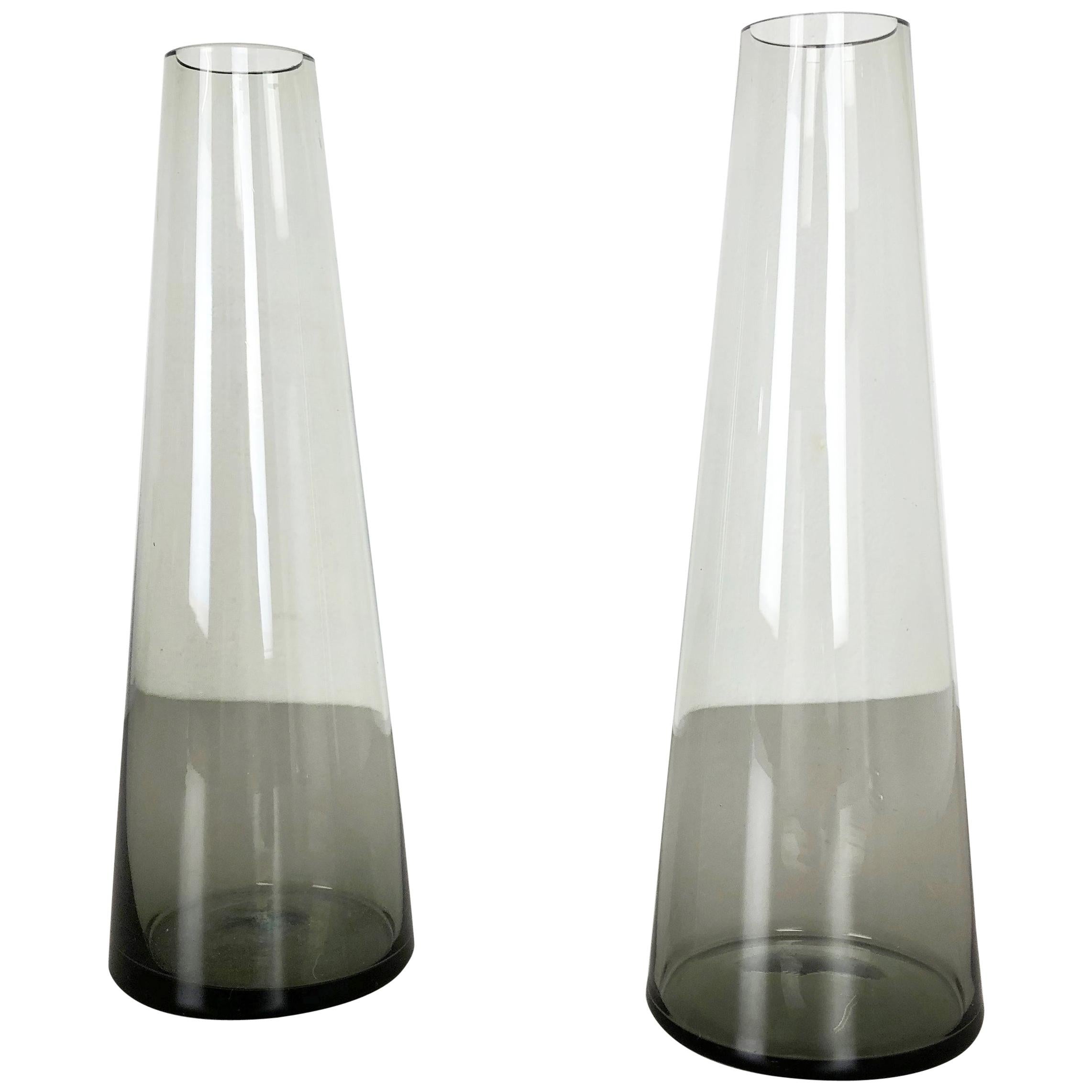 Vintage 1960s Set of 2 Turmalin Vases by Wilhelm Wagenfeld for WMF, Germany For Sale