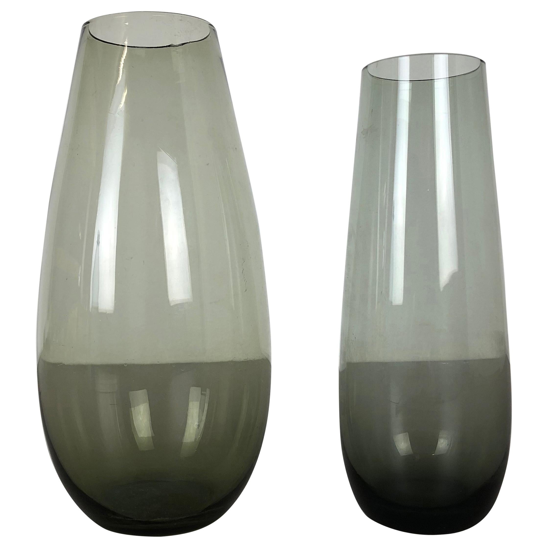 Vintage 1960s Set of 2 Turmalin Vases by Wilhelm Wagenfeld for WMF:: Germany