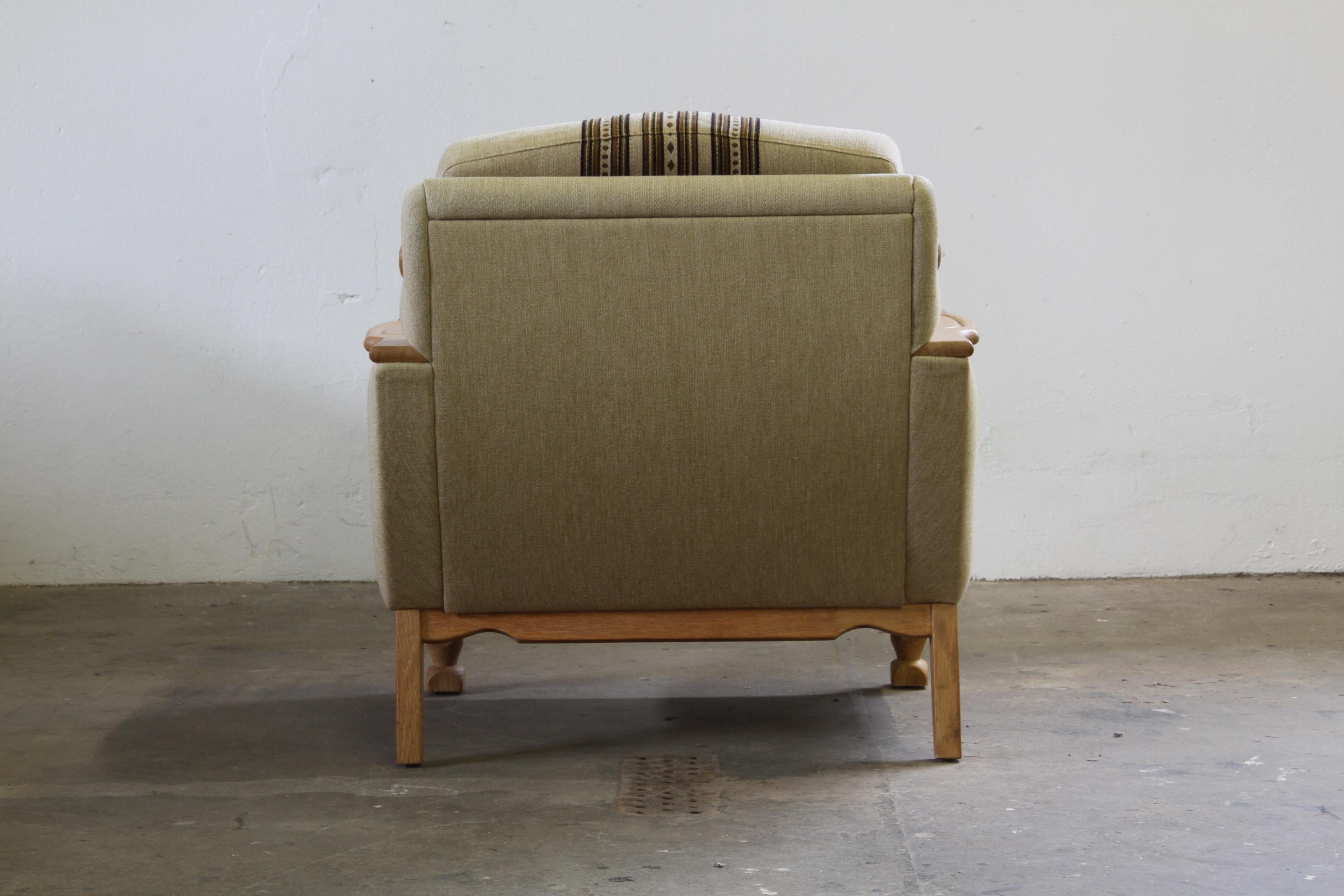 Vintage 1960s set of Low & High Back Lounge Chair Oak, Style of Henning Kjærnulf en vente 4