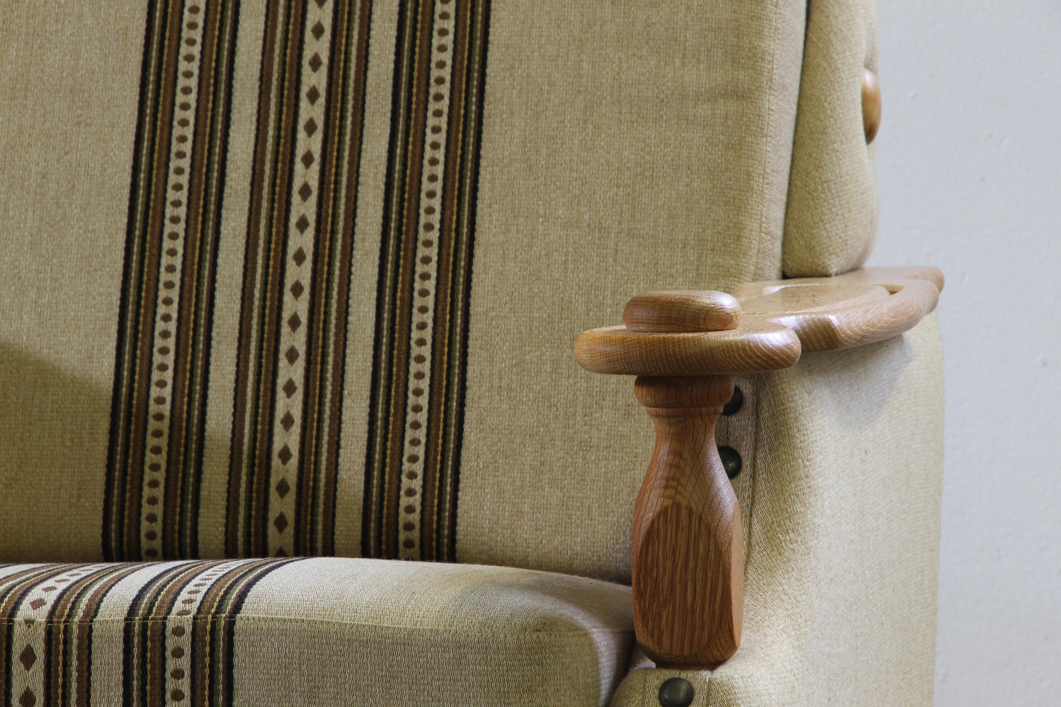 Vintage 1960s set of Low & High Back Lounge Chair Oak, Style of Henning Kjærnulf en vente 5