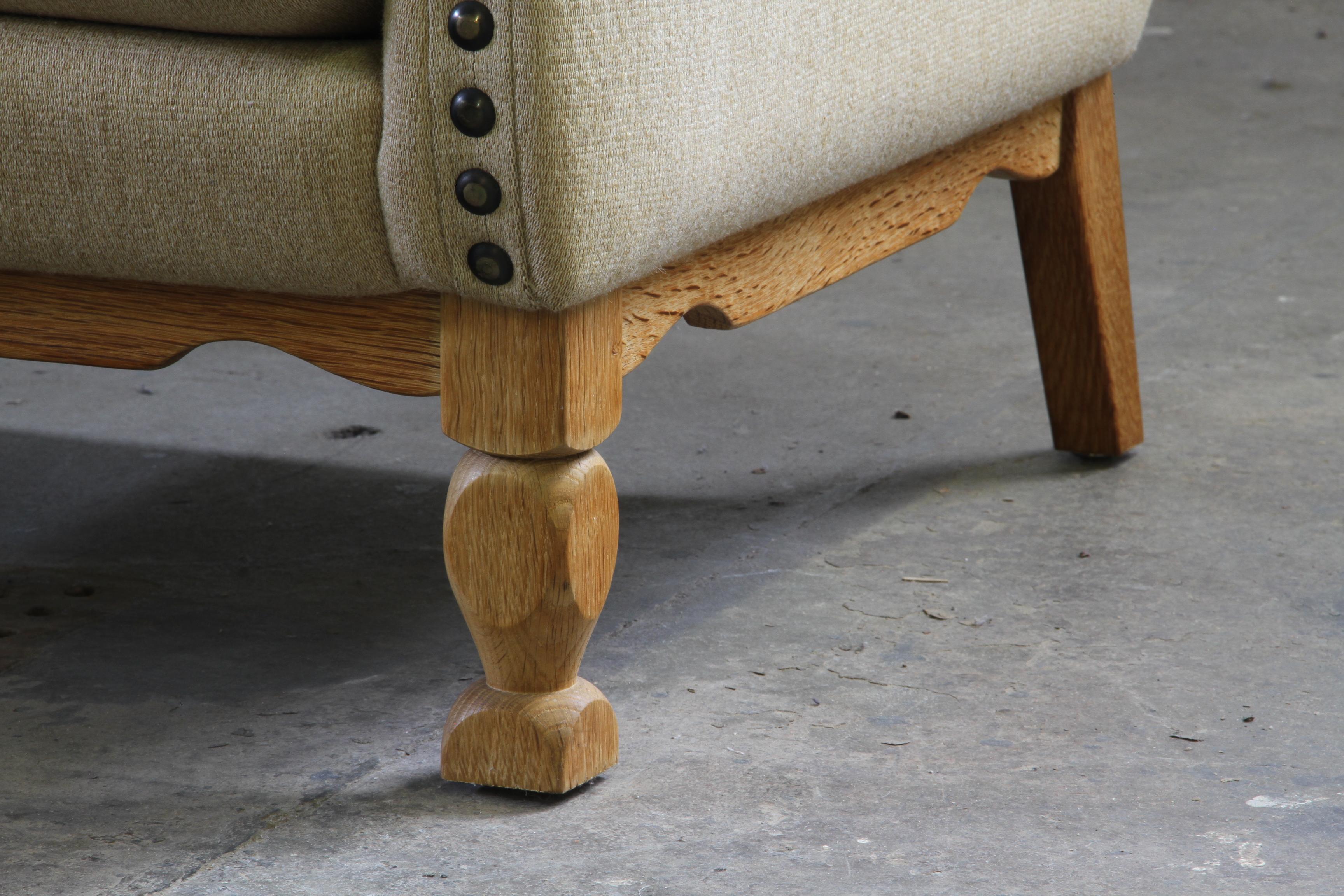 Vintage 1960s set of Low & High Back Lounge Chair Oak, Style of Henning Kjærnulf en vente 6
