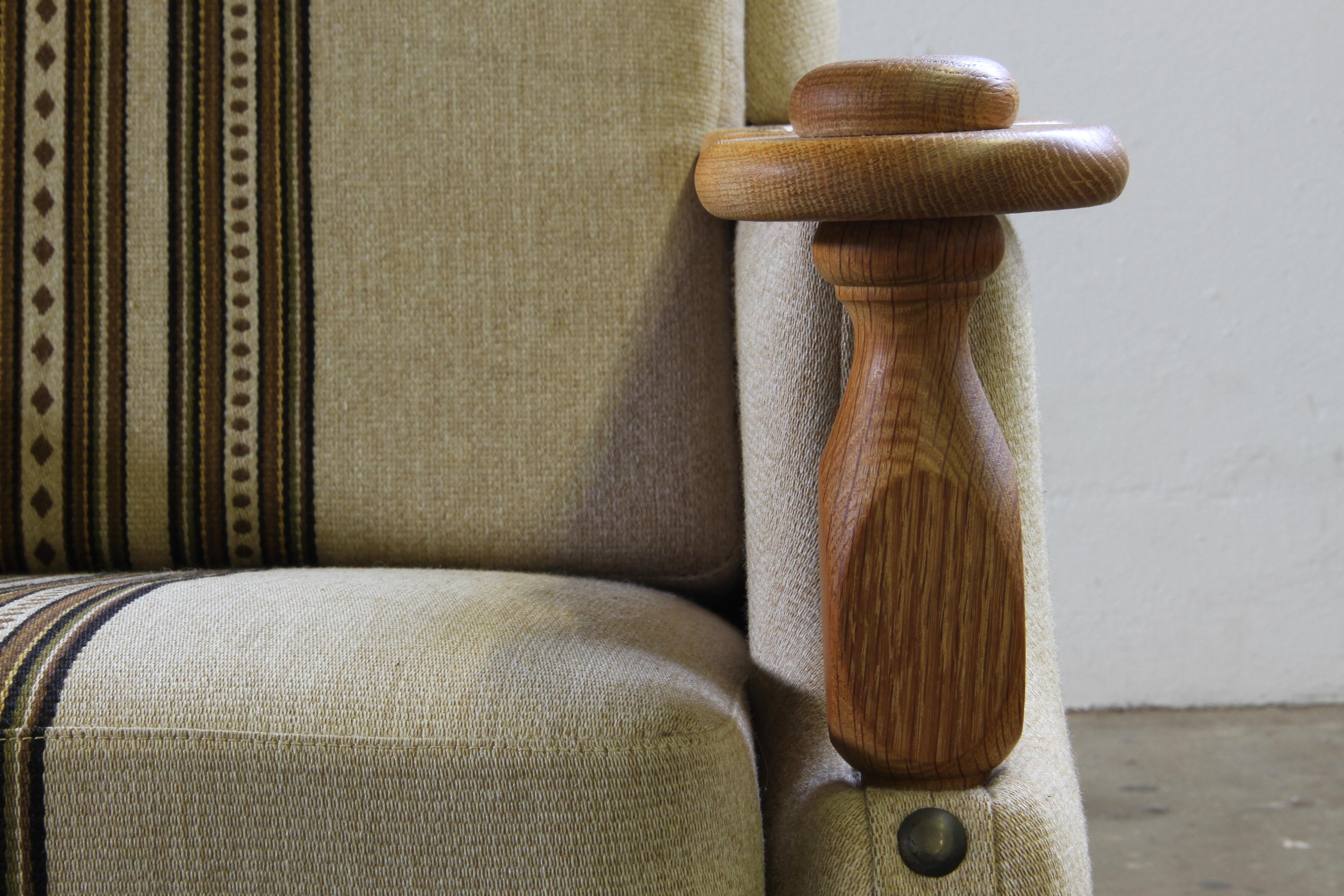 Vintage 1960s set of Low & High Back Lounge Chair Oak, Style of Henning Kjærnulf en vente 9