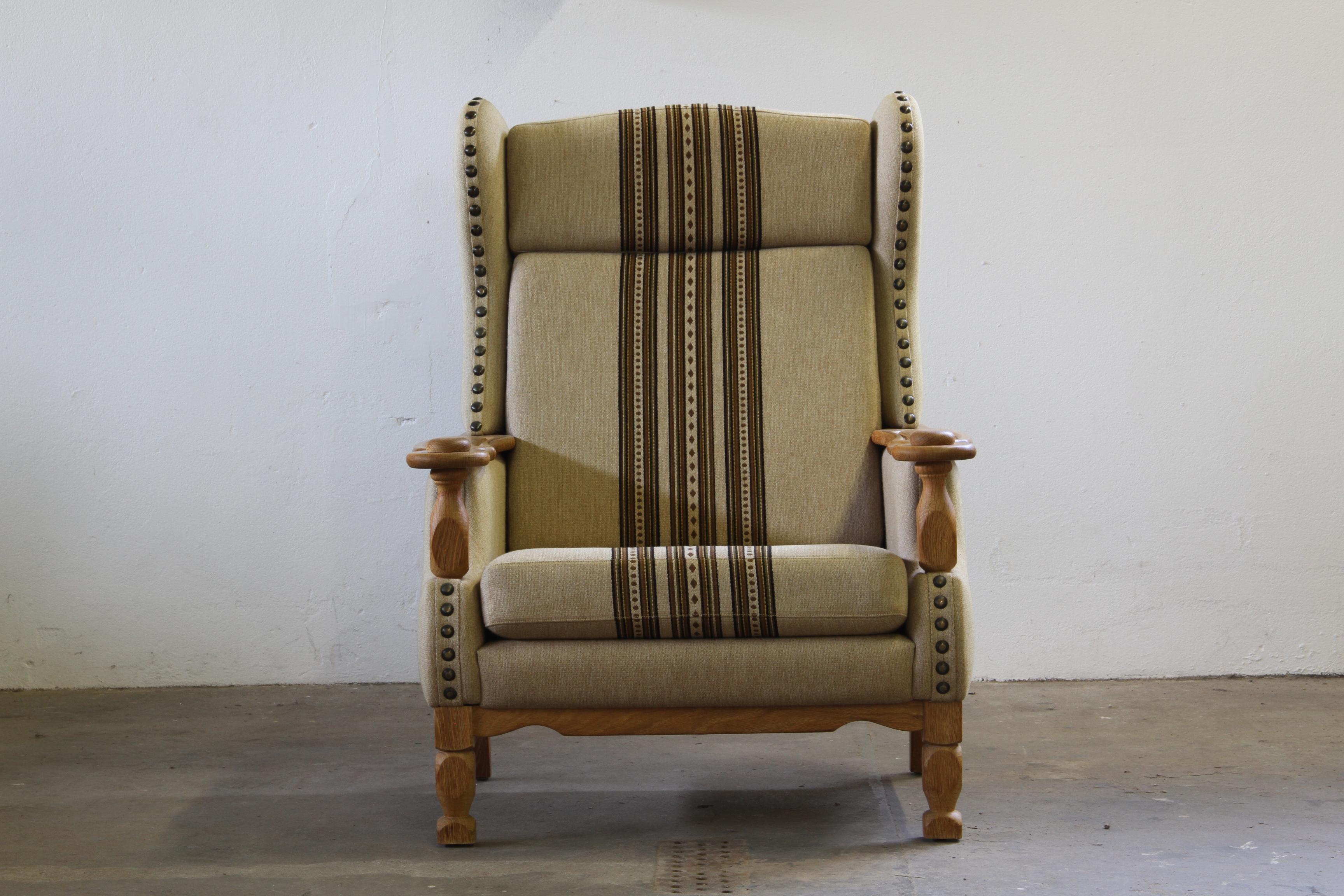 Milieu du XXe siècle Vintage 1960s set of Low & High Back Lounge Chair Oak, Style of Henning Kjærnulf en vente