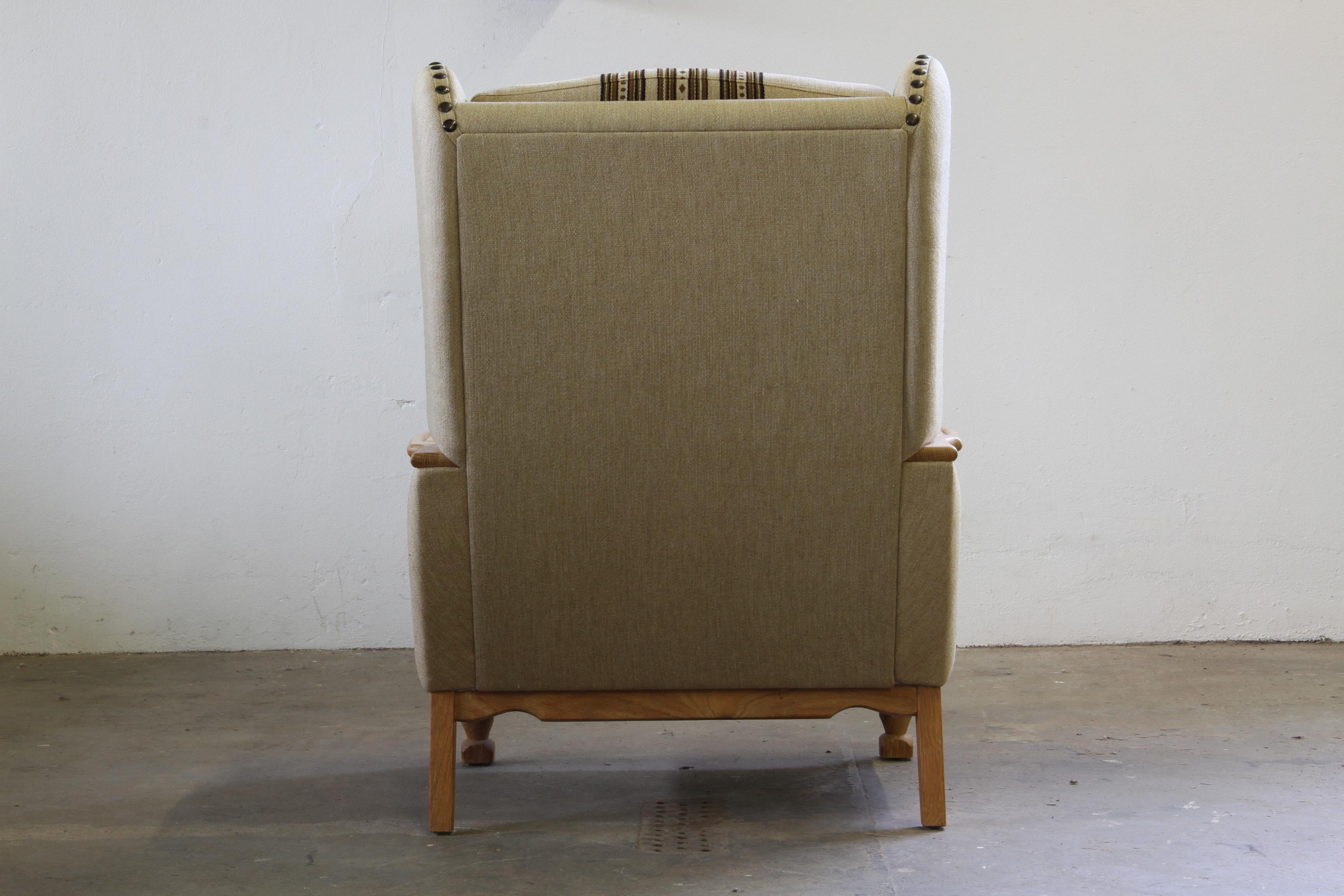 Vintage 1960s set of Low & High Back Lounge Chair Oak, Style of Henning Kjærnulf en vente 1