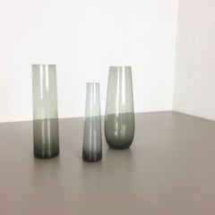 Vintage 1960s Set of Three Turmalin Vases by Wilhelm Wagenfeld for WMF, Germany