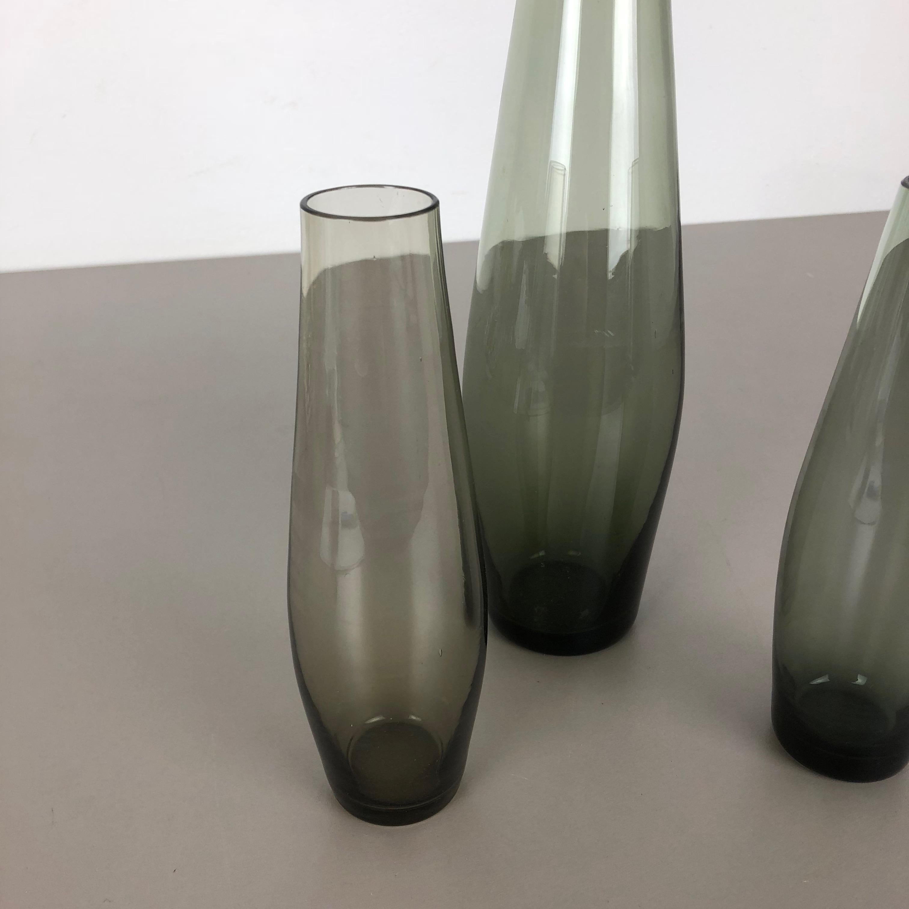 Allemand Vintage 1960s Set of Three Turmalin Vases by Wilhelm Wagenfeld for WMF:: Germany en vente