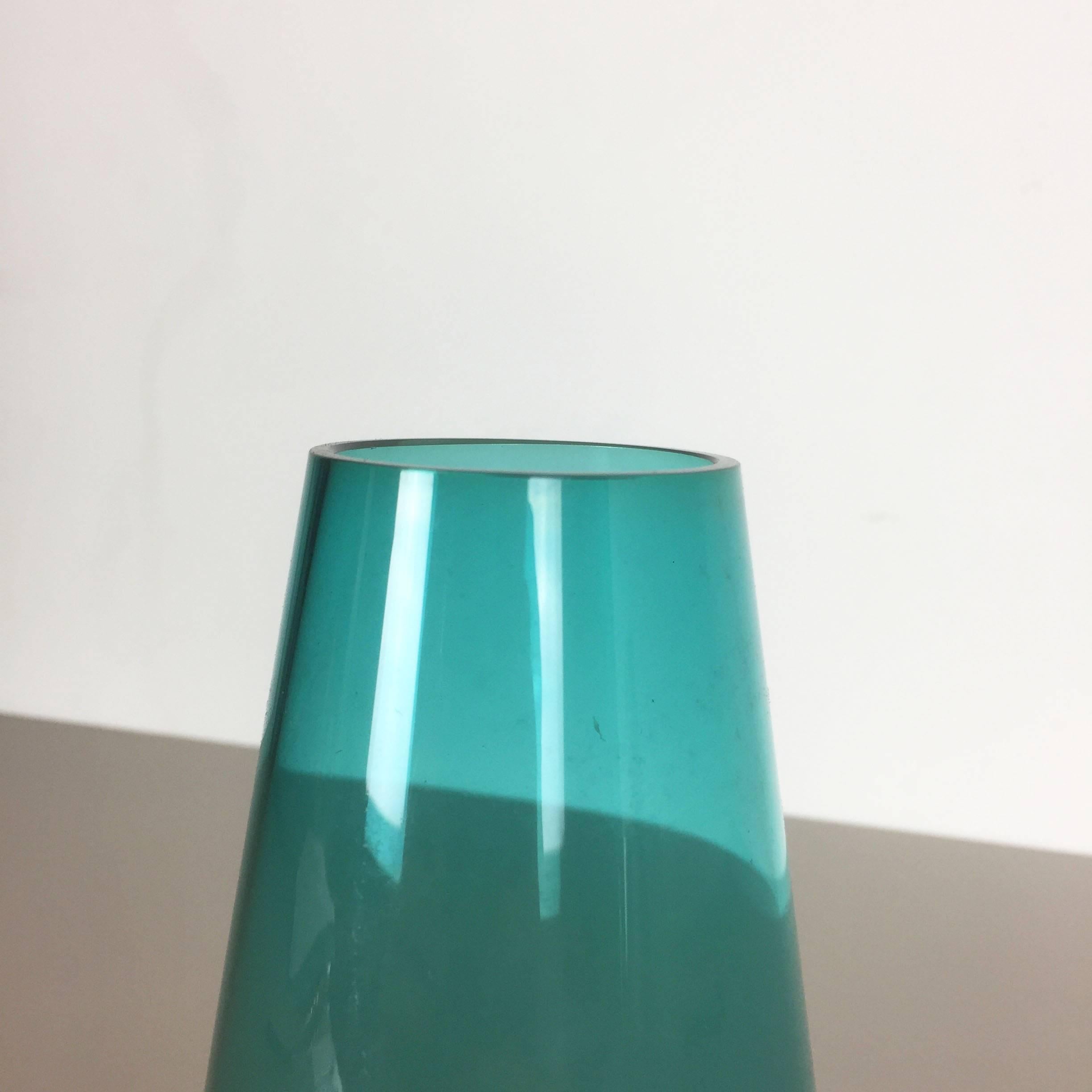 Glass Vintage 1960s Set of Two Turmalin Vases by Wilhelm Wagenfeld for WMF, Germany For Sale
