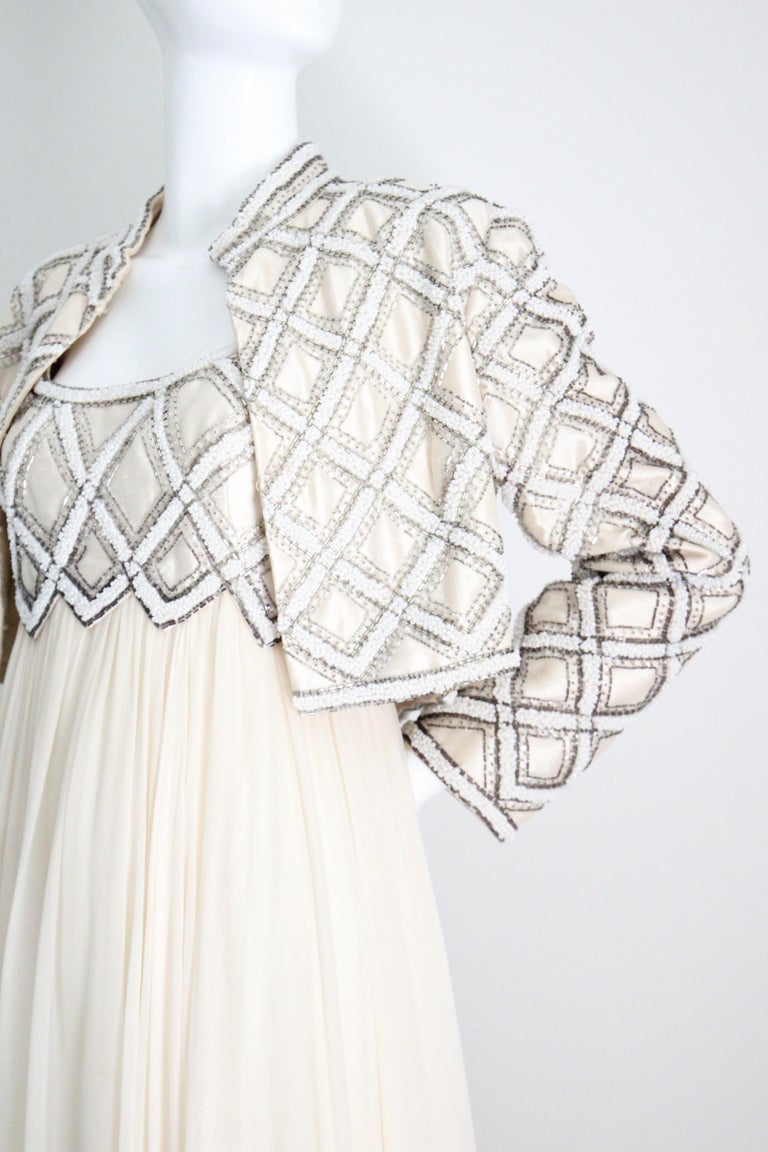 chiffon embellished jacket dress Plus Short Chiffon Jacket Dress with Embellished Cutaway Halter Neckli S.L. Fashions