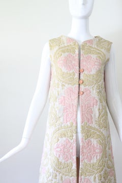 Vintage 1960's Silk Paisley Longline Waistcoat Thai Silk UK 12 US 8