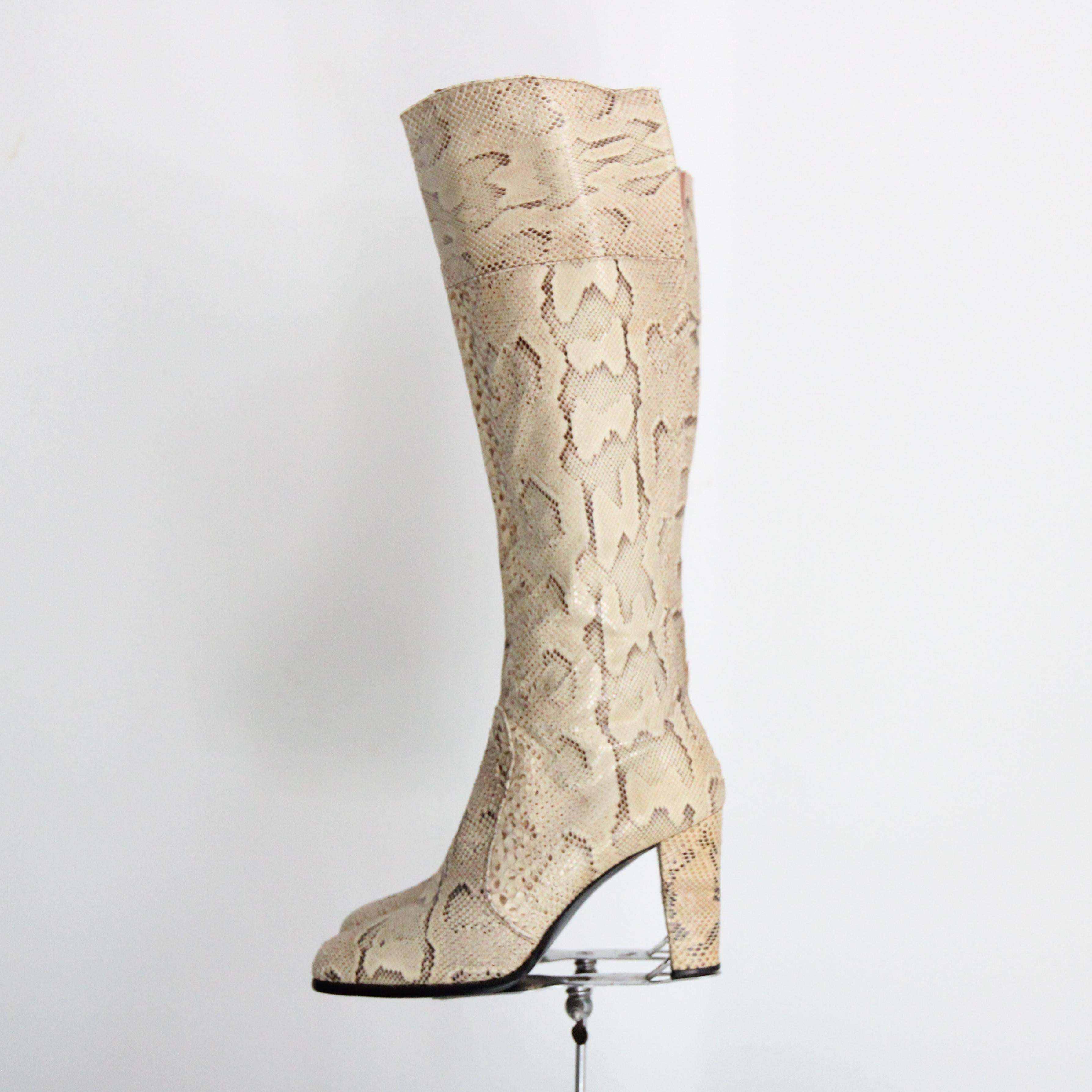 Vintage anni '60 Stivali in pelle di serpente Rosina Ferragamo Schiavone UK 4 US 6 EU 37 in vendita 1