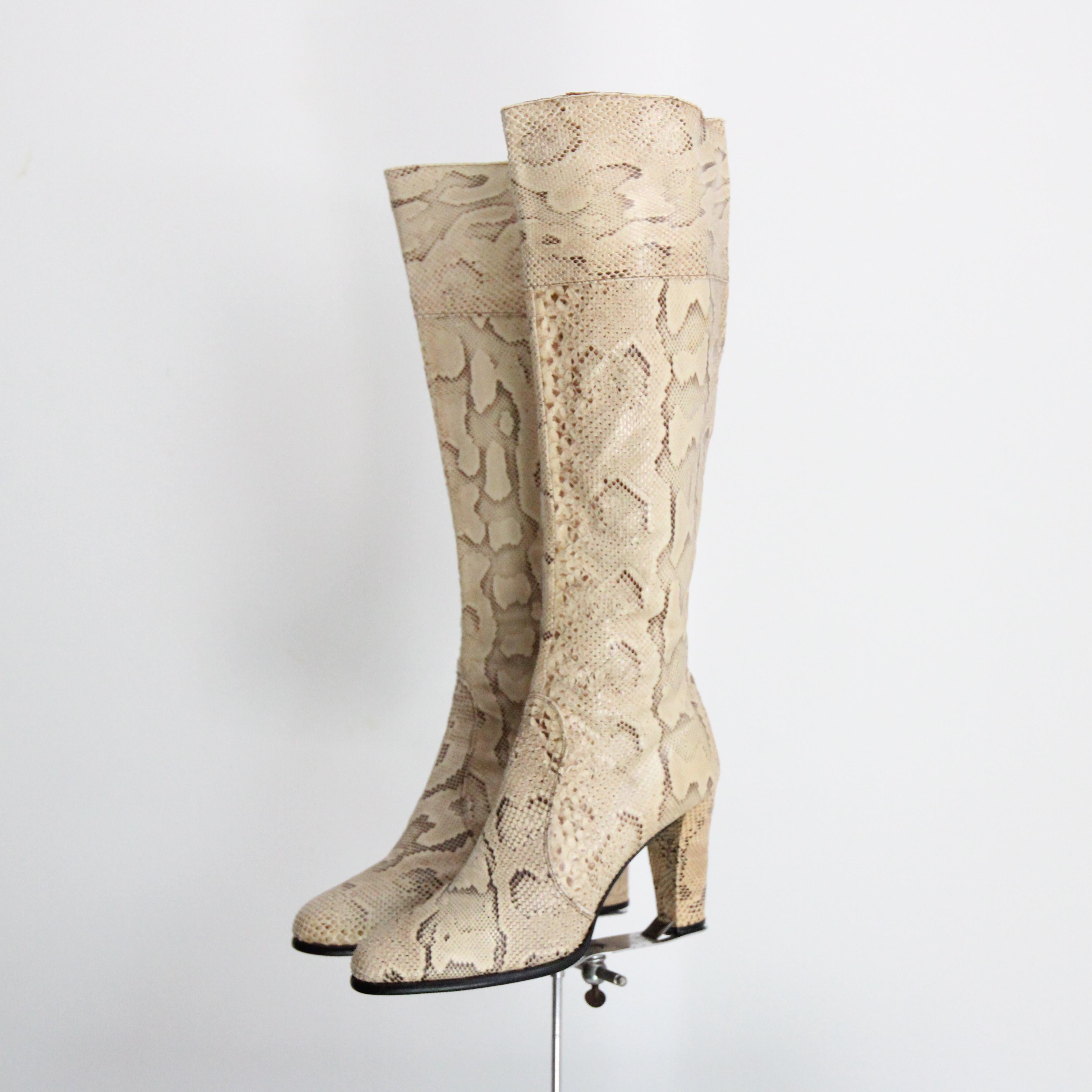 Vintage anni '60 Stivali in pelle di serpente Rosina Ferragamo Schiavone UK 4 US 6 EU 37 in vendita 2