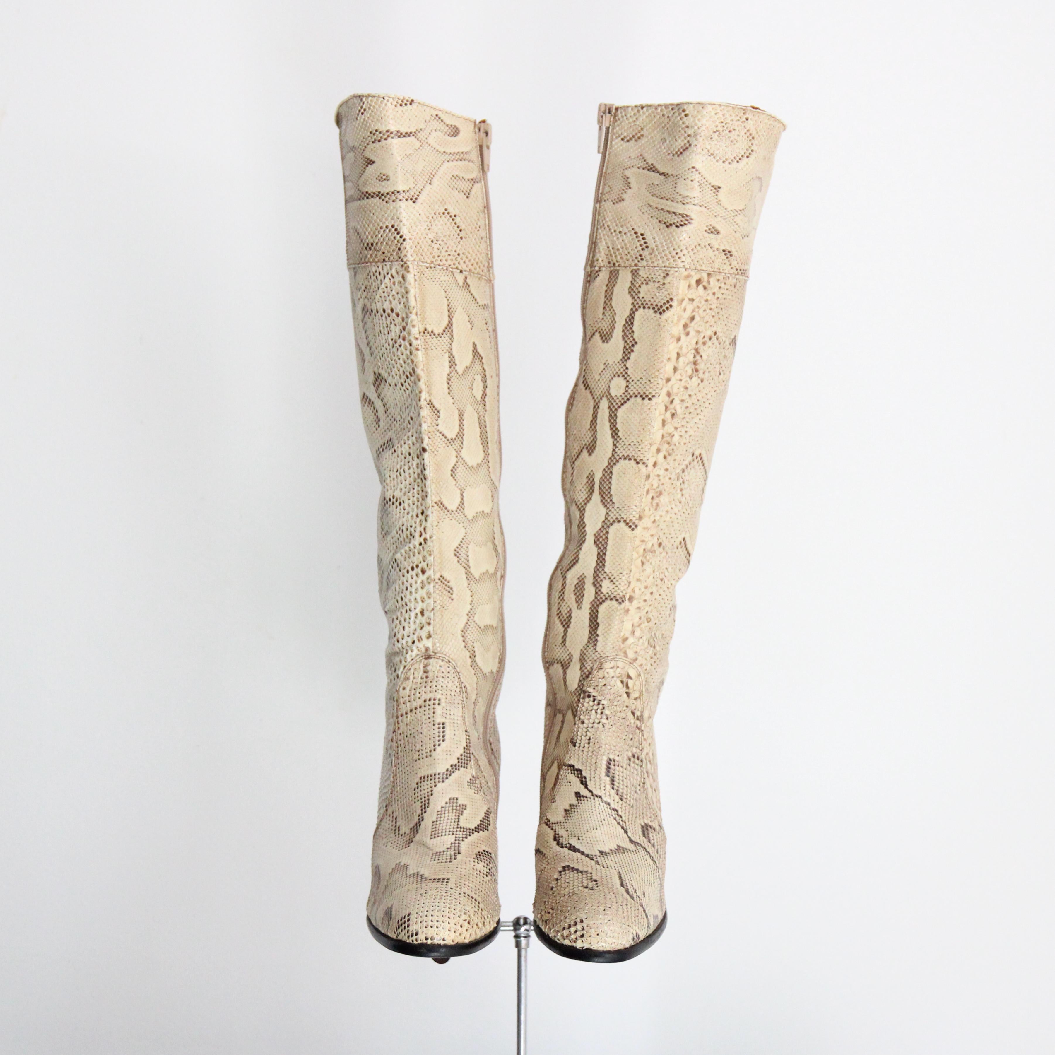 Vintage anni '60 Stivali in pelle di serpente Rosina Ferragamo Schiavone UK 4 US 6 EU 37 in vendita 4