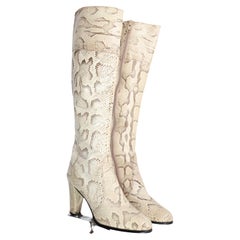 Vintage 1960's Snakeskin boots Rosina Ferragamo Schiavone UK 4 US 6 EU 37