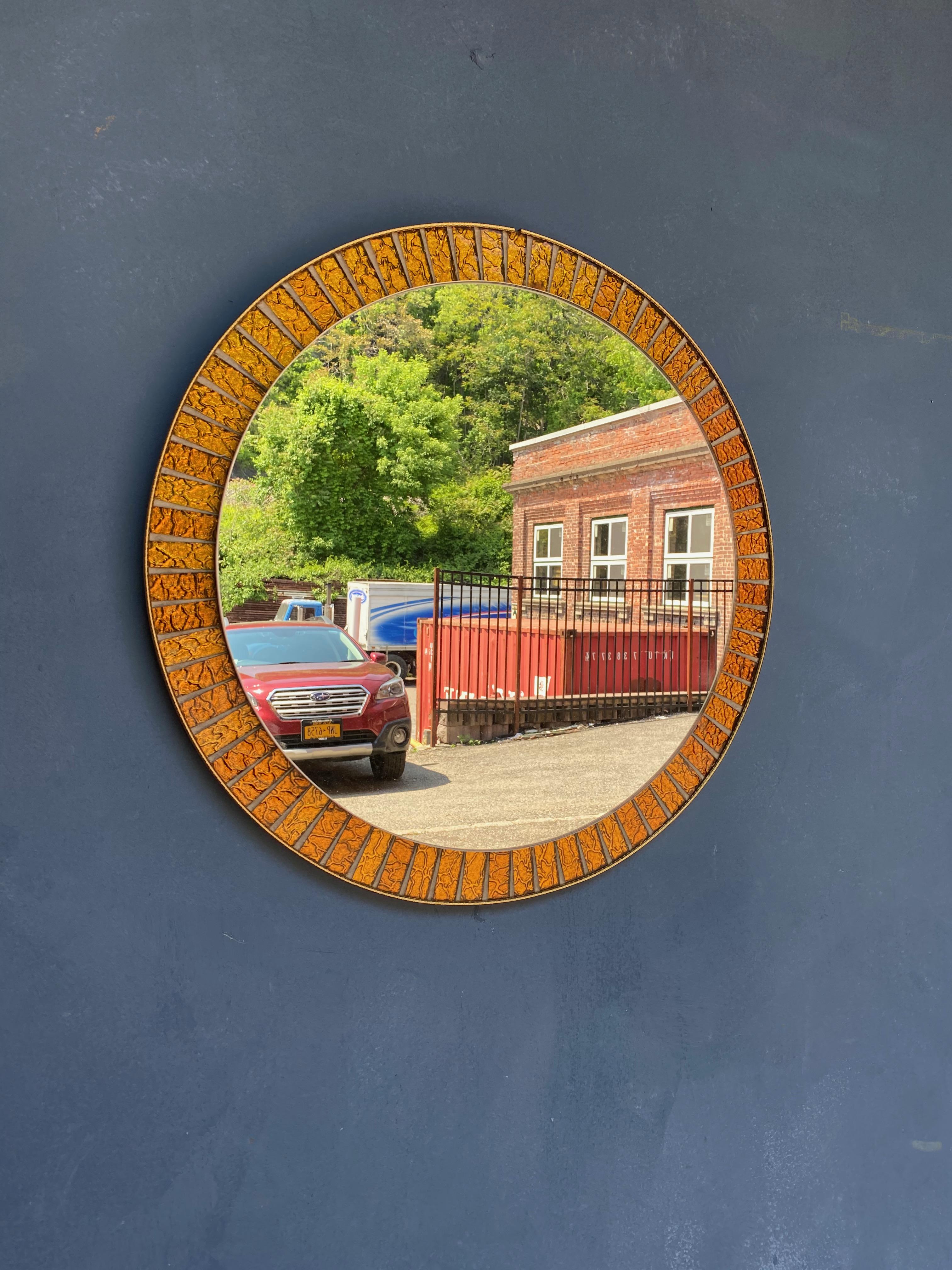 Miroir espagnol vintage des années 1960 avec cadre métallique en vente 4