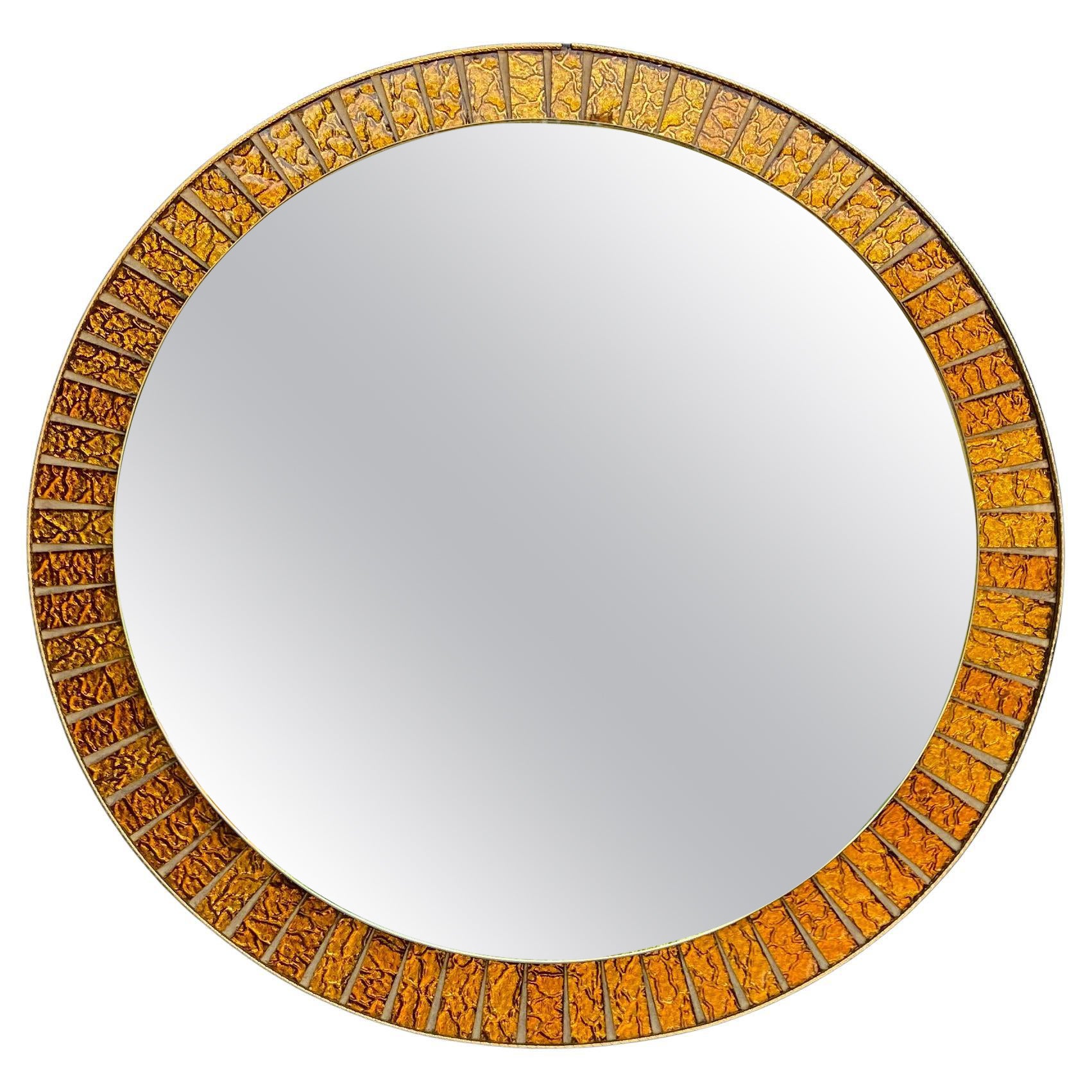 Miroir espagnol vintage des années 1960 avec cadre métallique