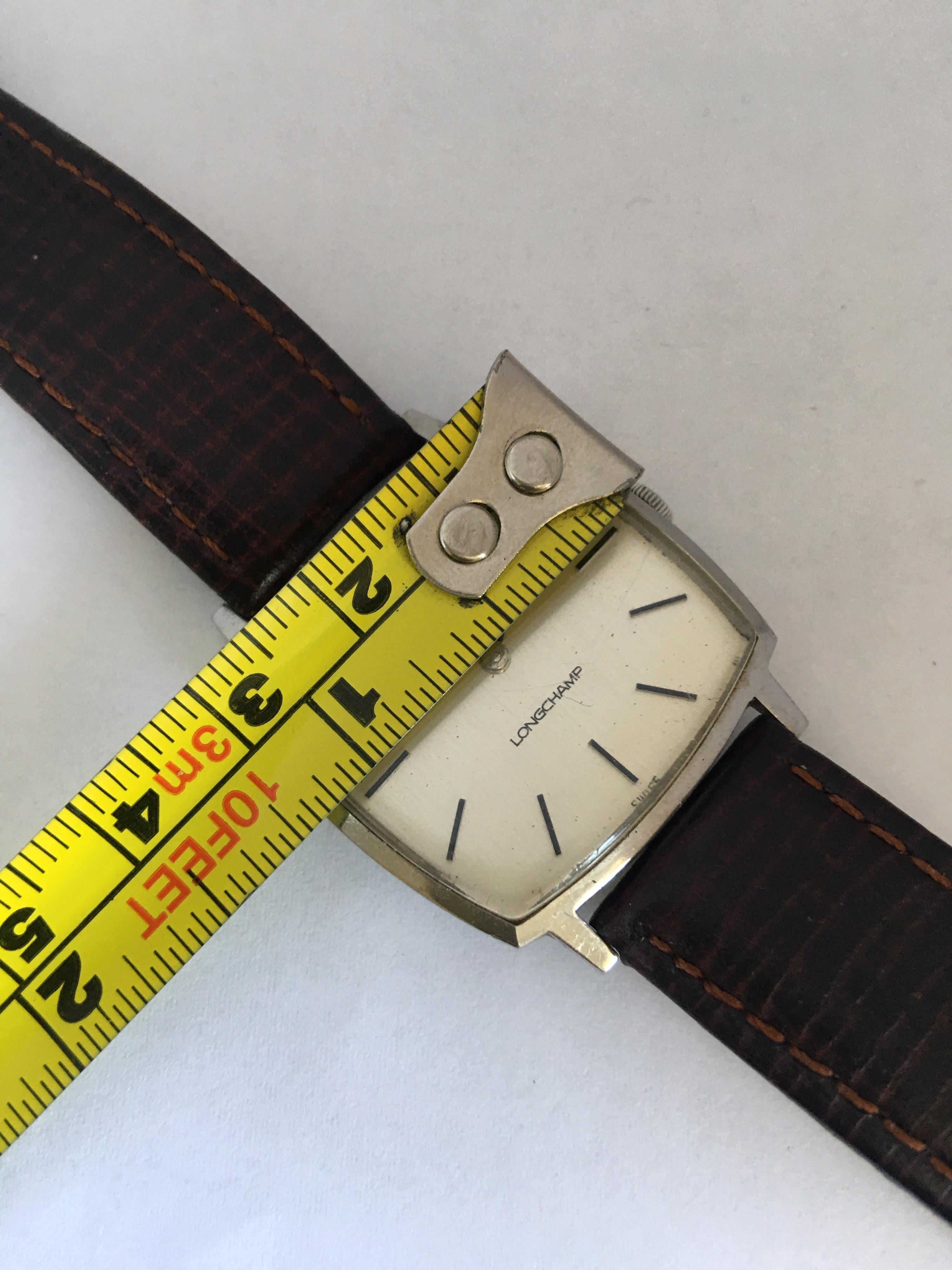 Vintage 1960s Stainless Steel Bulova Longchamp Slim Mechanical Watch 1