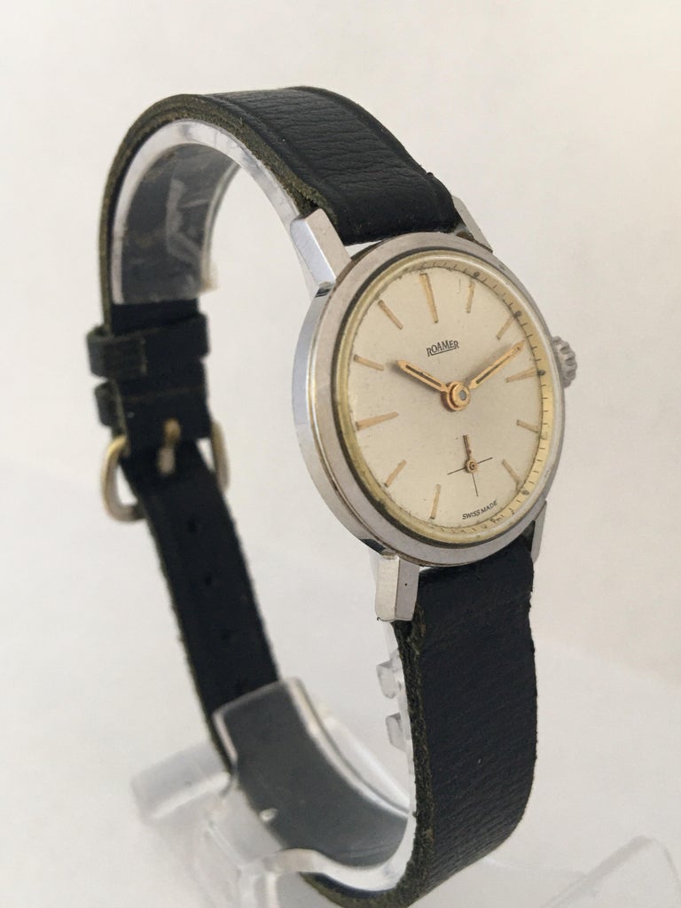Vintage 1960s Stainless Steel Roamer Mechanical Ladies Watch For Sale