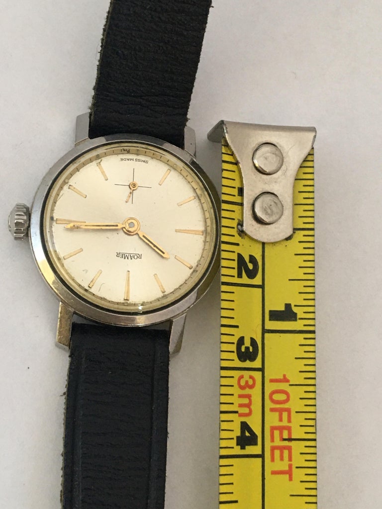 Vintage 1960s Stainless Steel Roamer Mechanical Ladies Watch For Sale