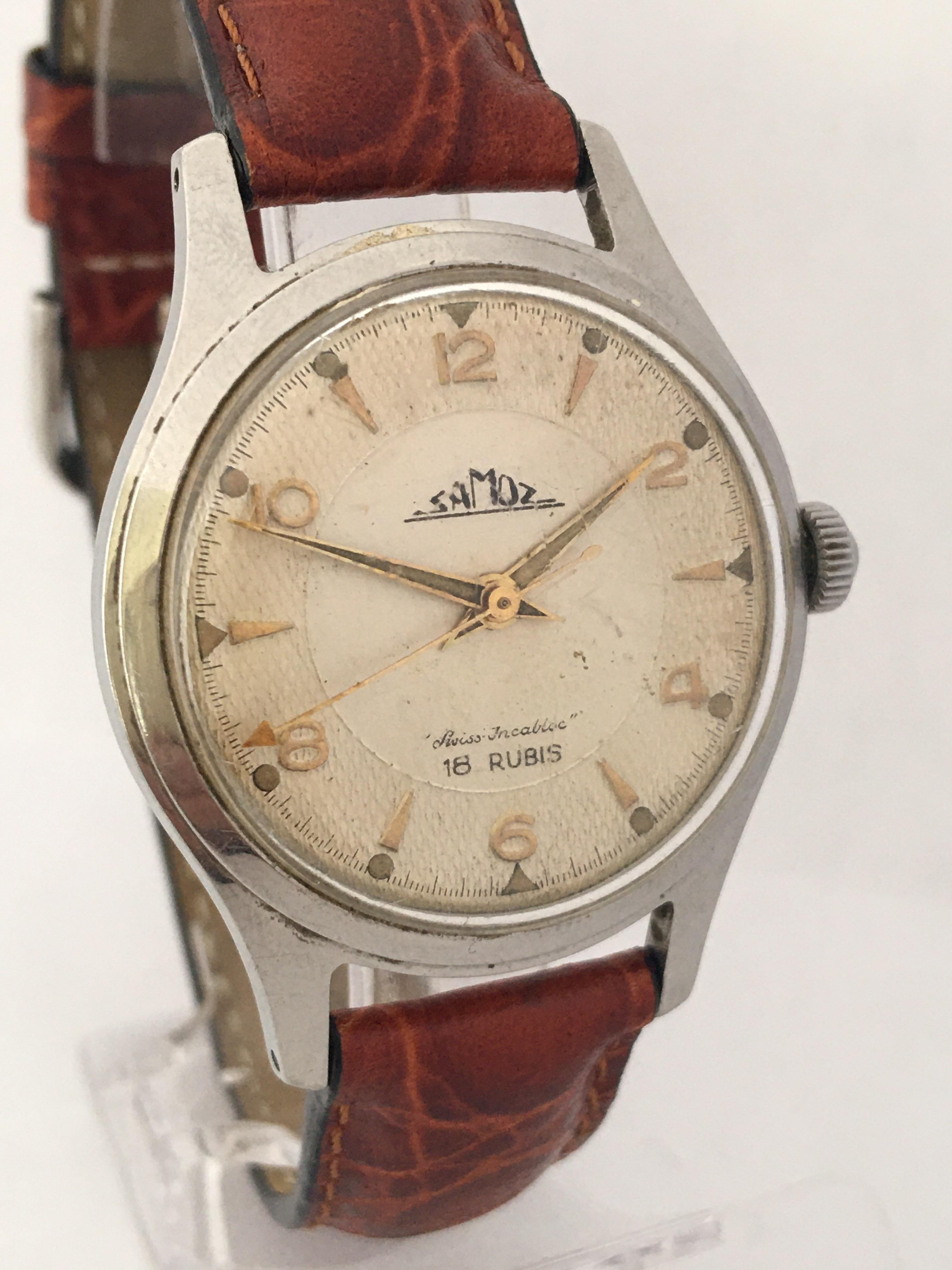 Vintage 1960s Stainless Steel with Sweep Seconds Mechanical Watch For Sale 7