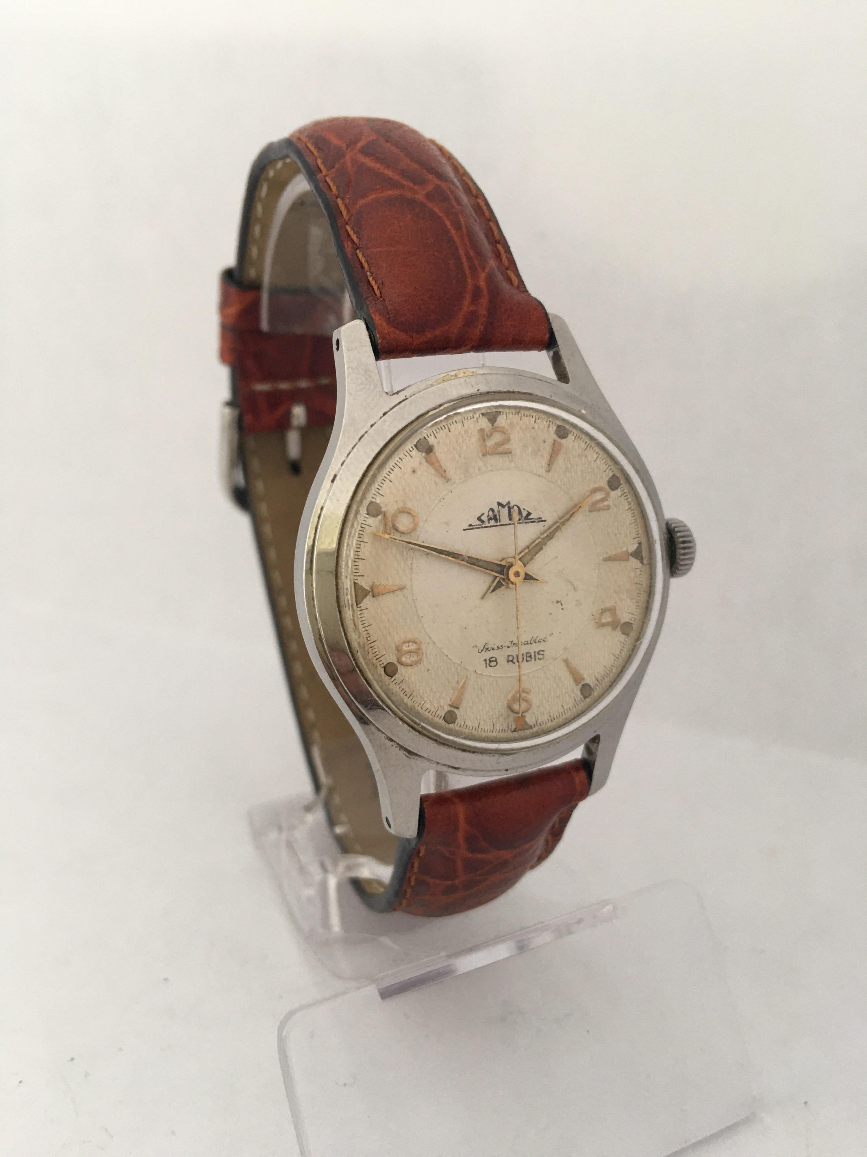 Vintage 1960s Stainless Steel with Sweep Seconds Mechanical Watch For Sale 8