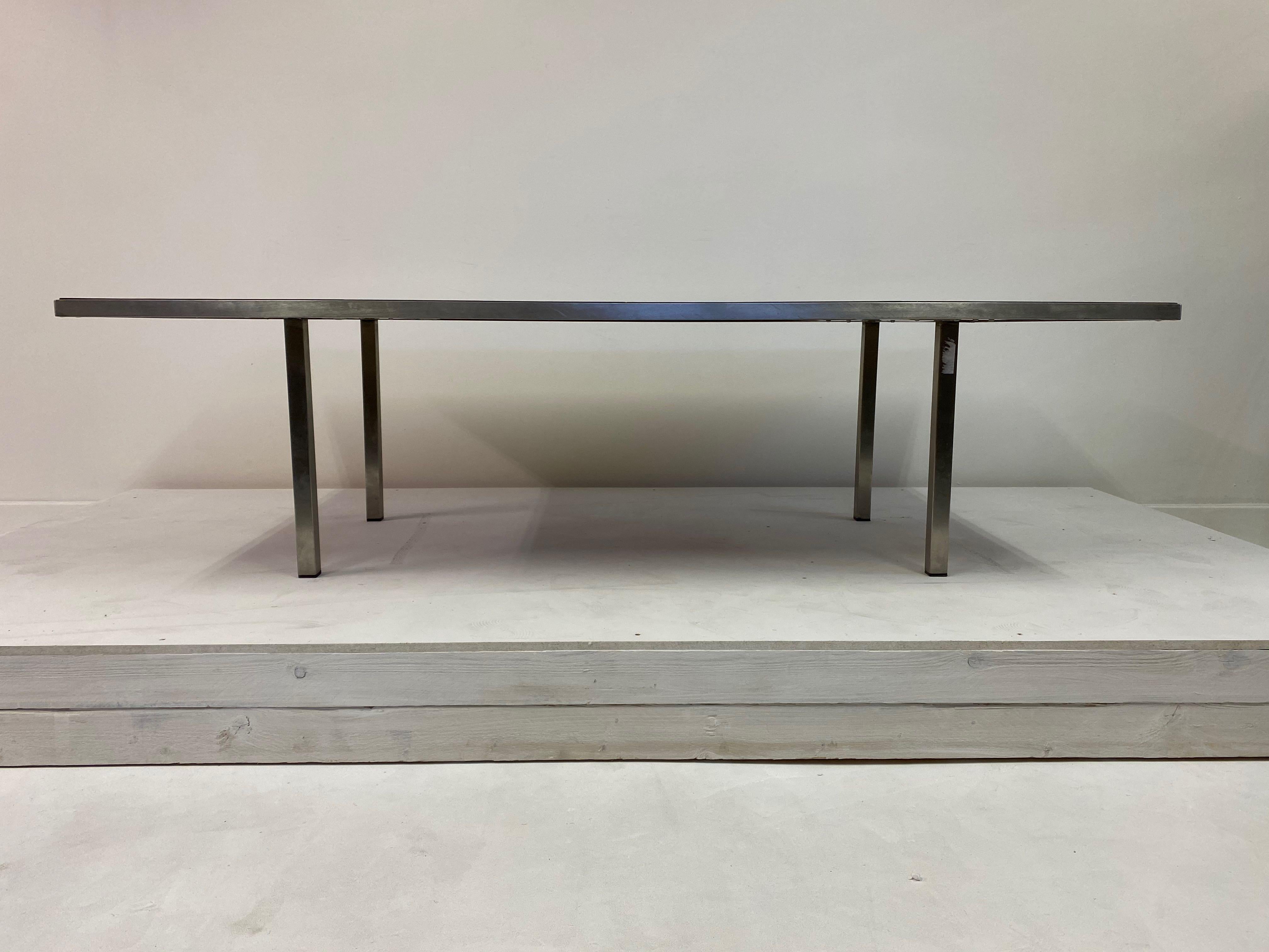Vintage 1960s Steel Coffee Table with Enameled Top by Giorgio Musoni In Good Condition In London, London